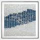 Fractura Deep Indigo Square 3D Acrylic Wall Art featuring a grid of curved lacquered acrylic tiles in deep indigo and white within a slim aluminium frame.