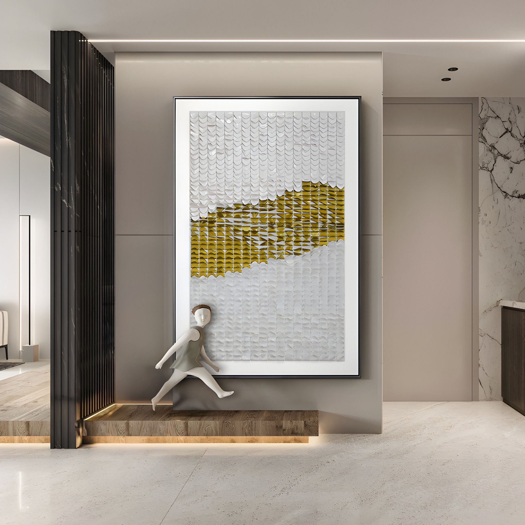 Fractura Sunlit Yellow Vertical 3D Acrylic Wall Art