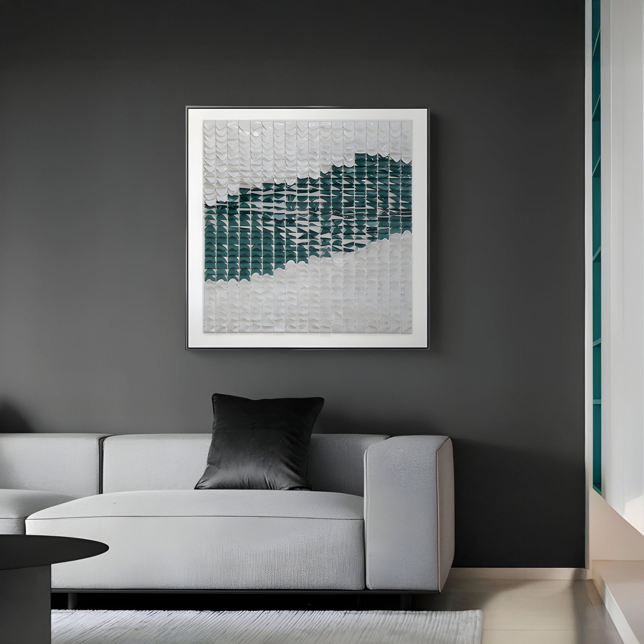 Fractura Emerald Green Square 3D Acrylic Wall Art