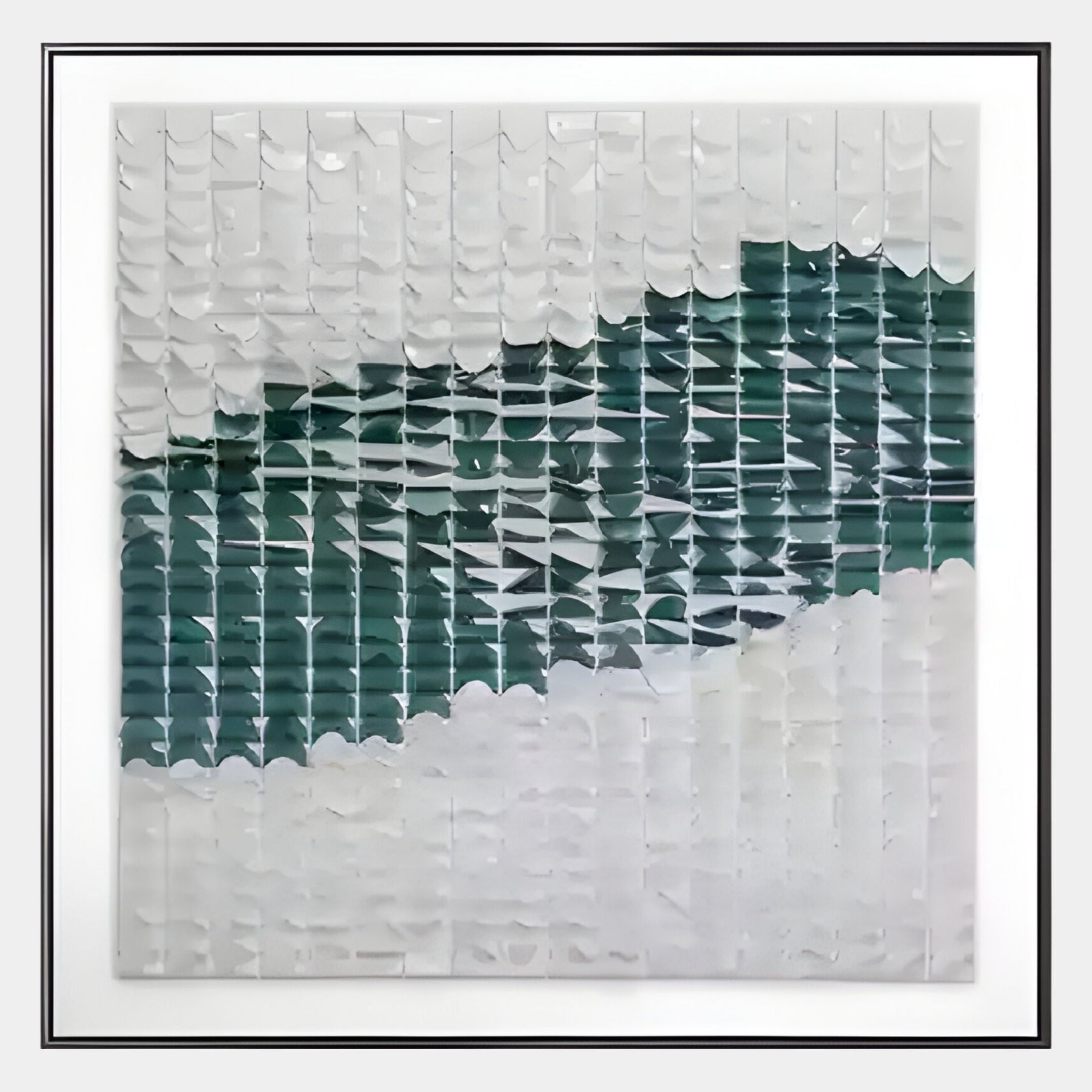 Fractura Emerald Green Square 3D Acrylic Wall Art