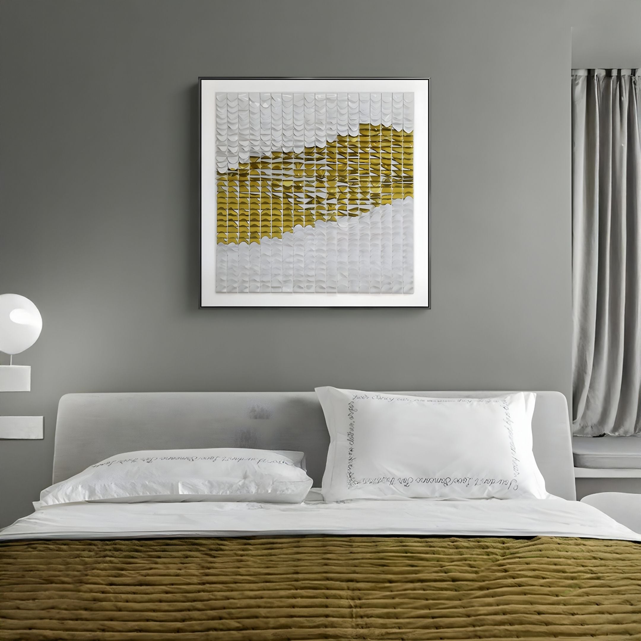 Fractura Sunlit Yellow Square 3D Acrylic Wall Art