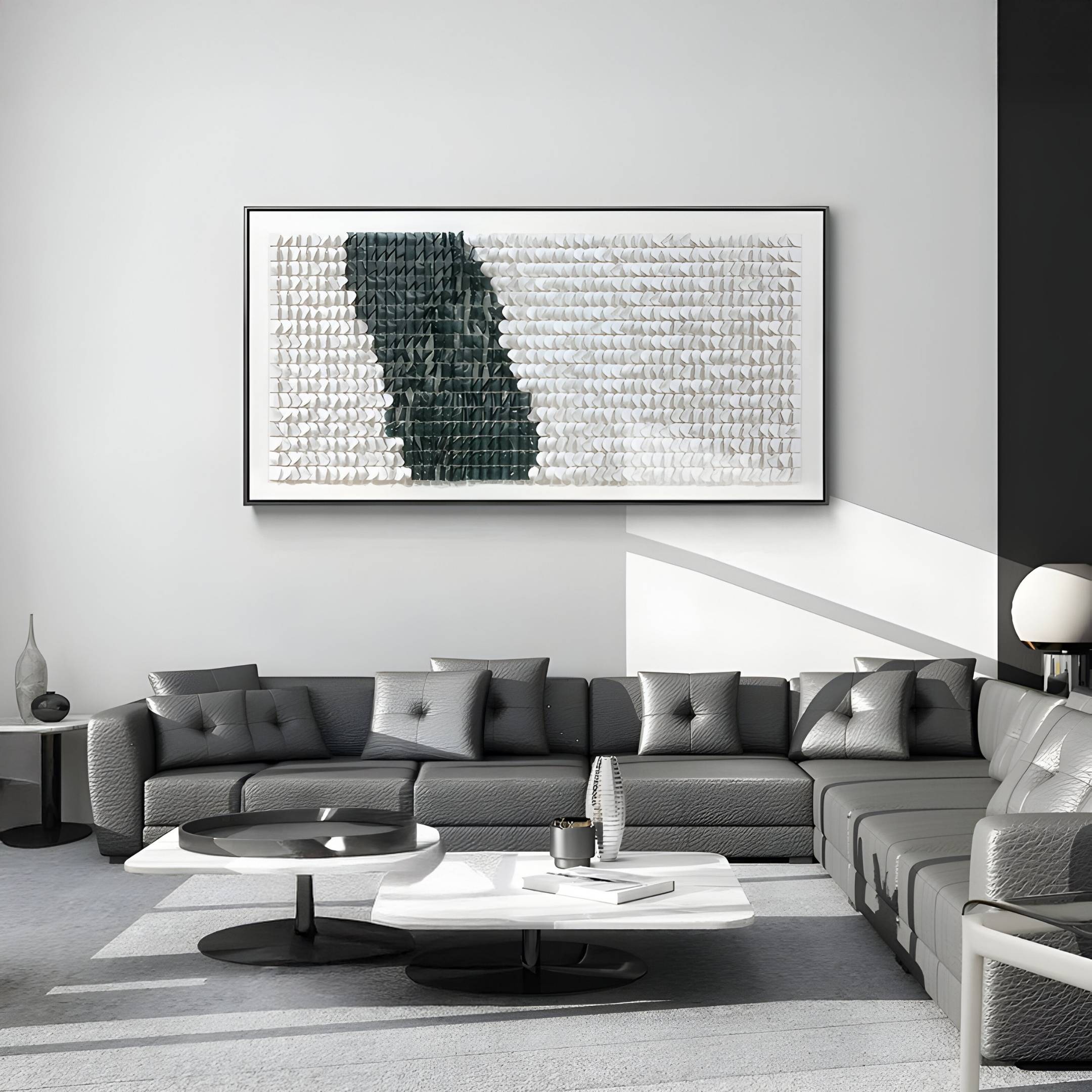 Fractura Emerald Green Wide 3D Acrylic Wall Art