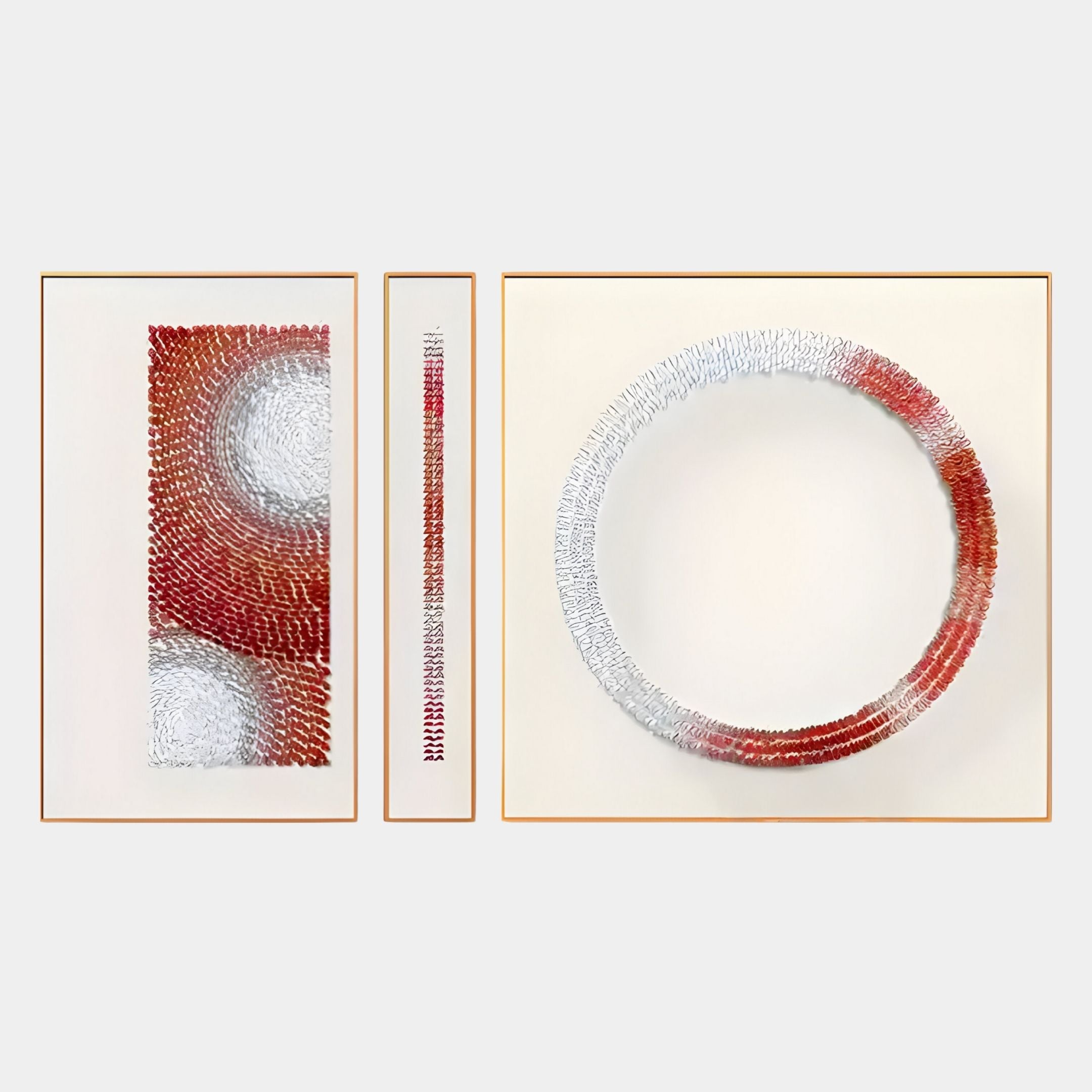 Virelium 3-Set Flame Gradient Single Ring I Acrylic 3D Wall Art