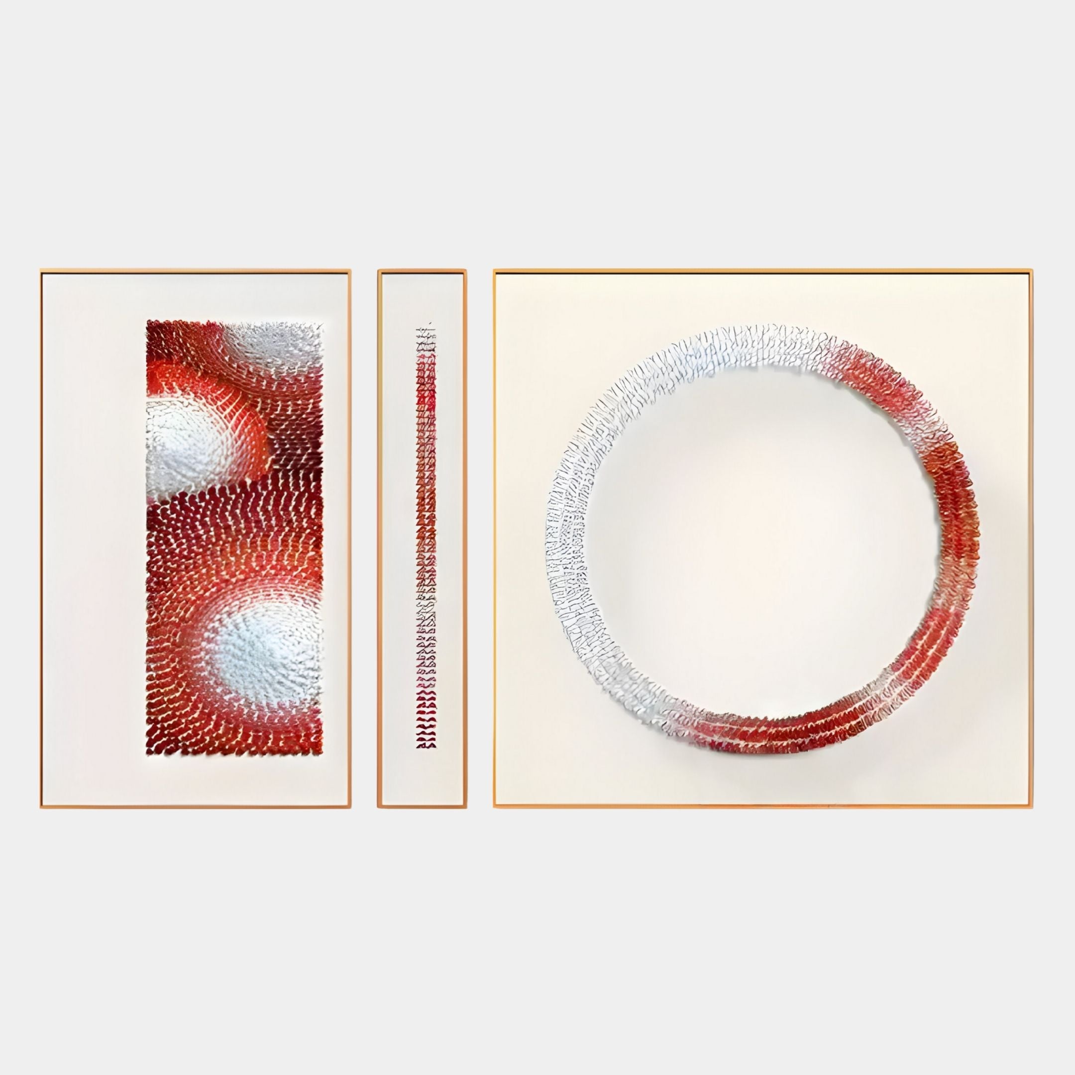 Virelium 3-Set Flame Gradient Single Ring II Acrylic 3D Wall Art