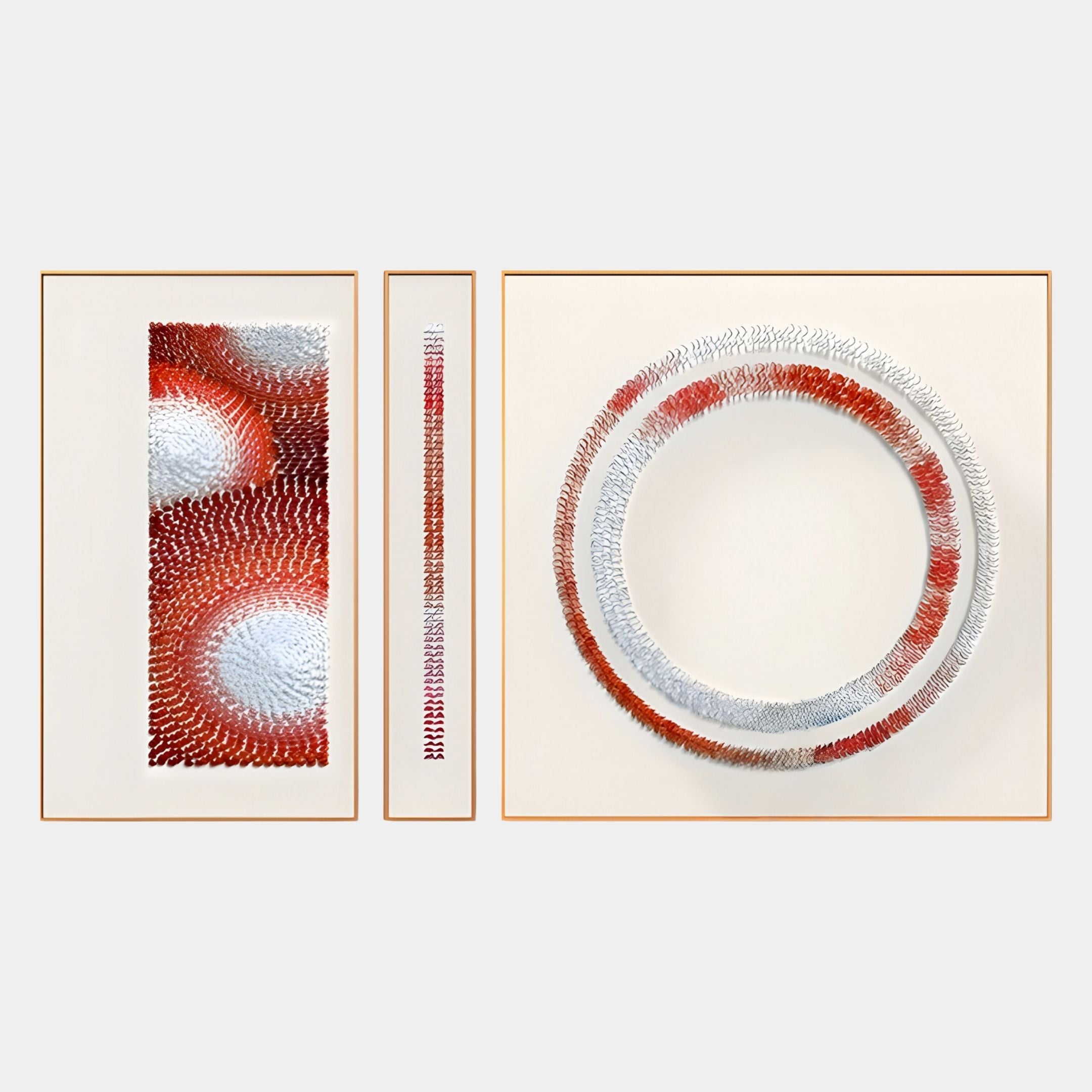 Virelium 3-Set Flame Gradient Double Ring II Acrylic 3D Wall Art