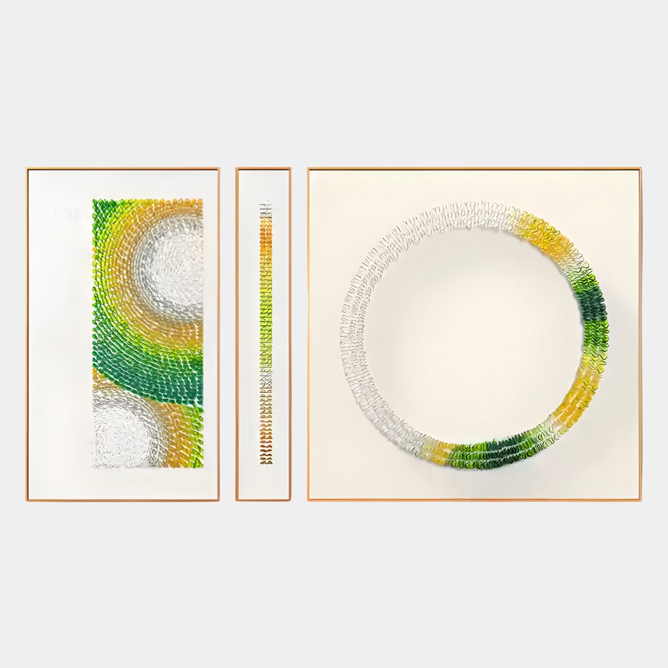 Virelium 3-Set Verdant Gradient Single Ring I Acrylic 3D Wall Art