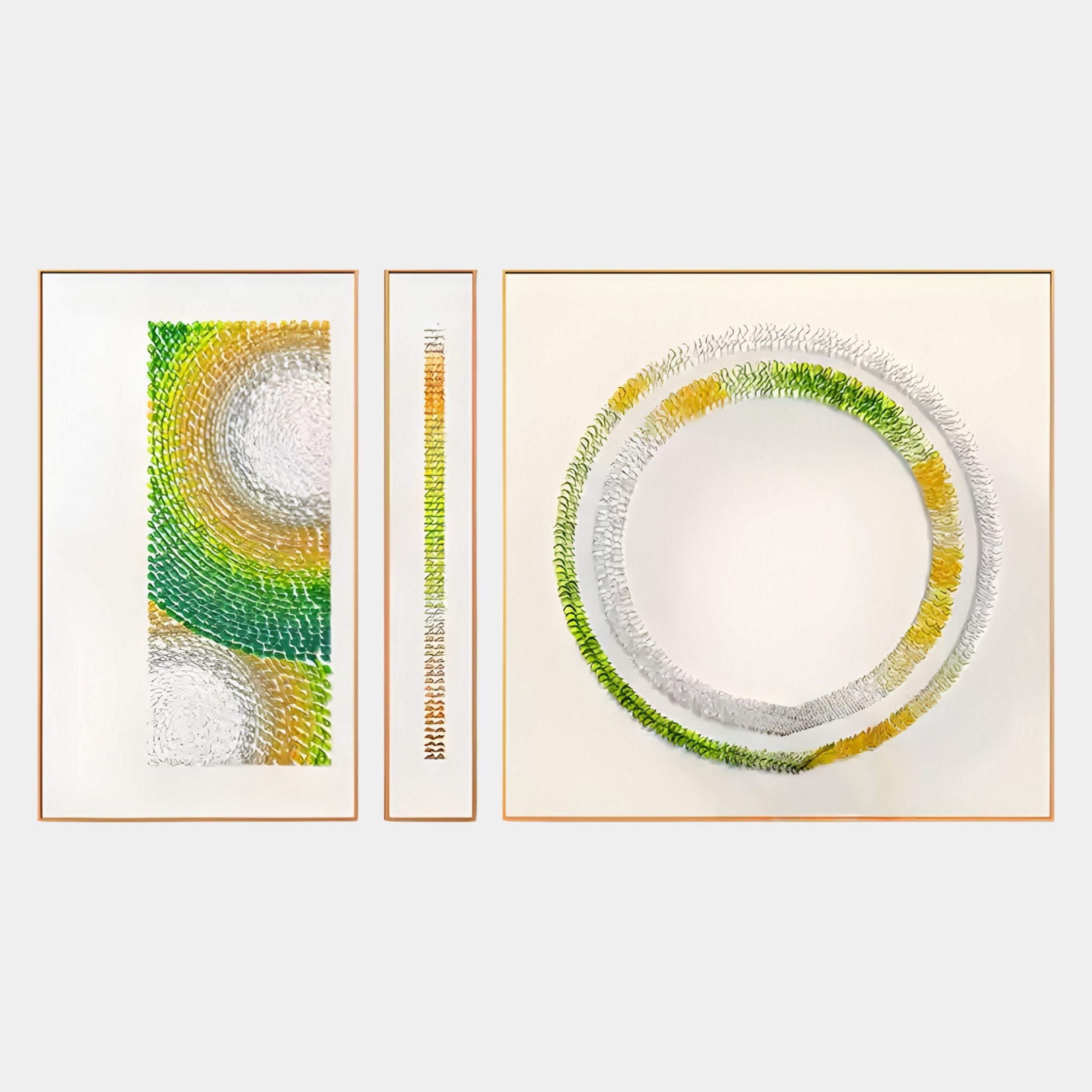 Virelium 3-Set Verdant Gradient Double Ring I Acrylic 3D Wall Art