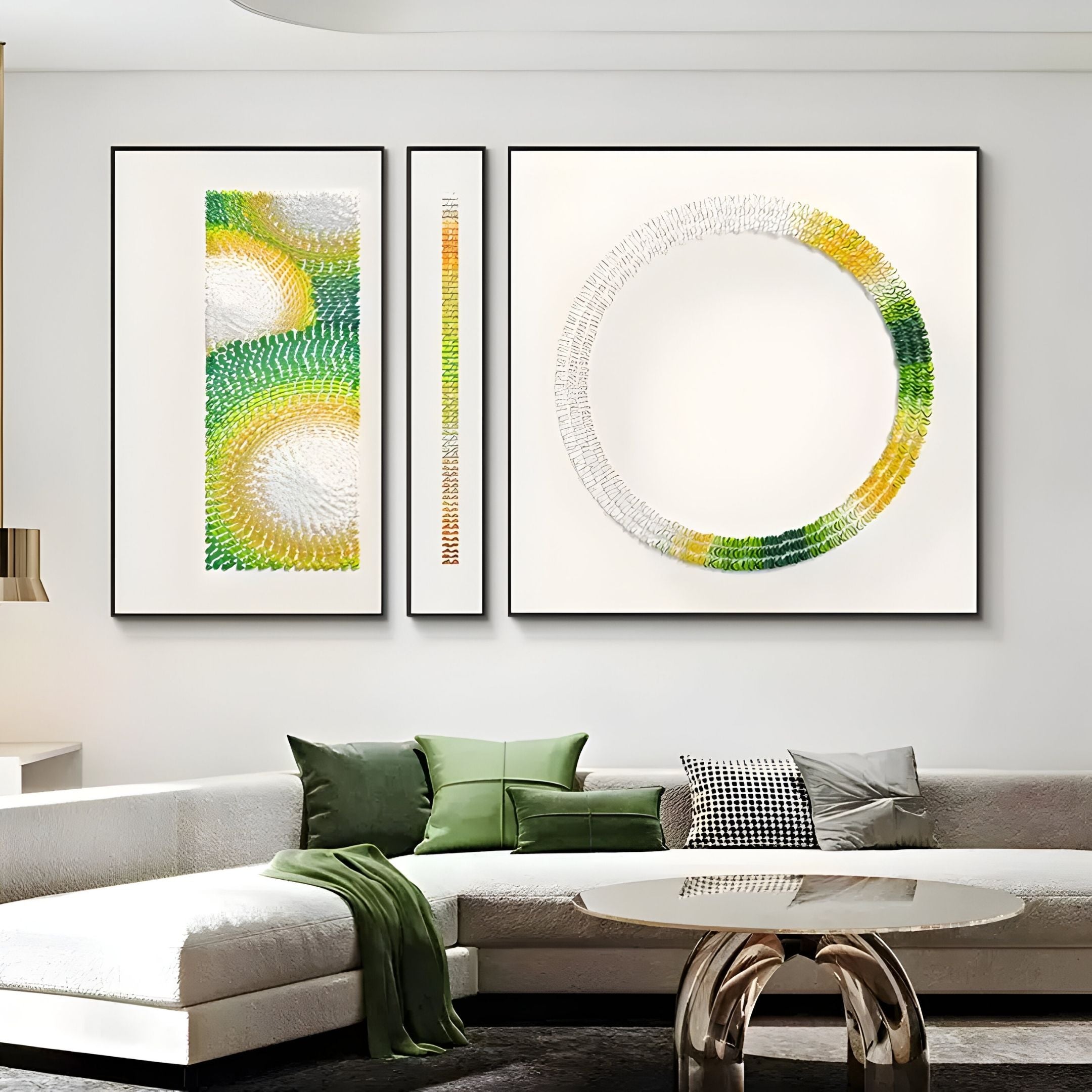 Virelium 3-Set Verdant Gradient Single Ring II Acrylic 3D Wall Art