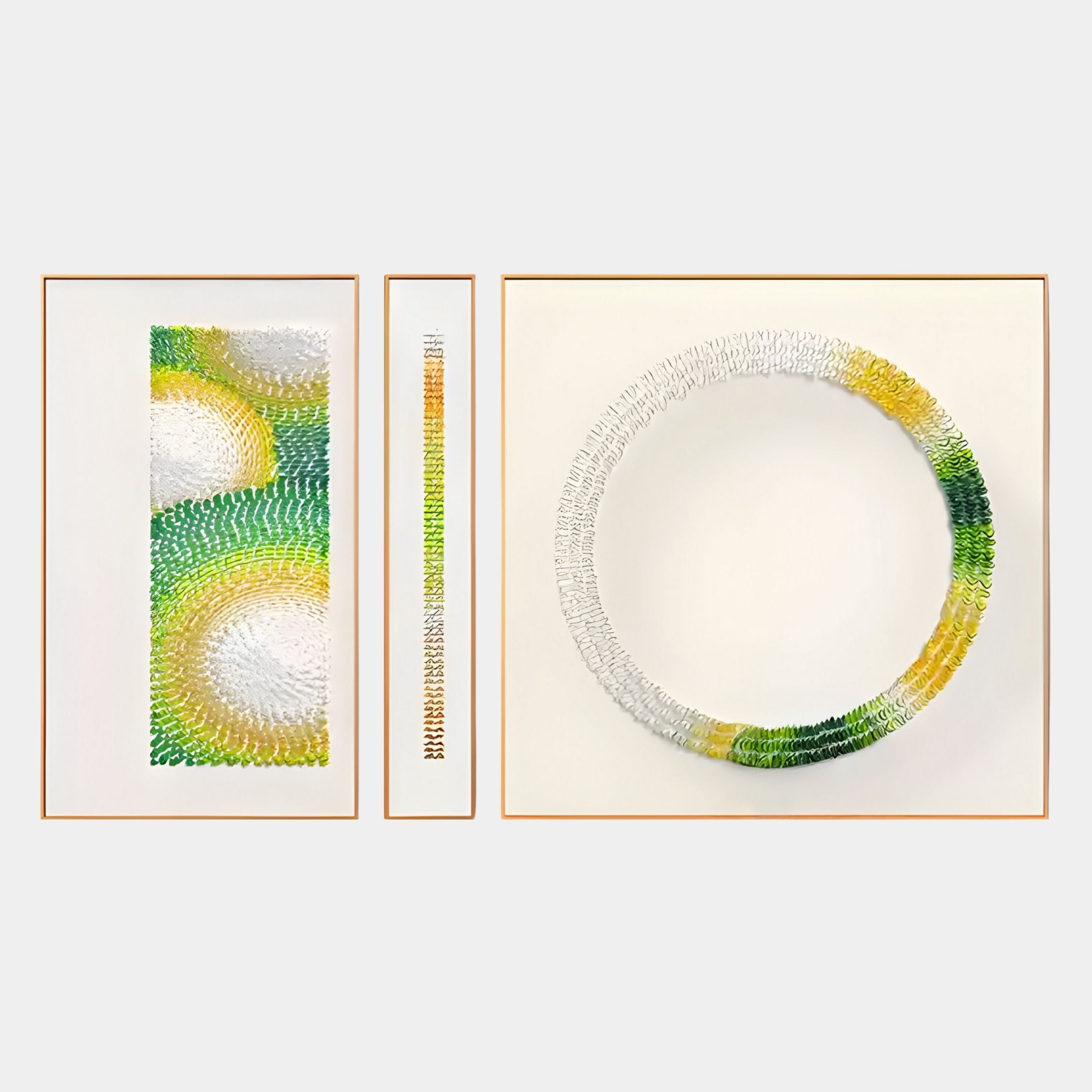 Virelium 3-Set Verdant Gradient Single Ring II Acrylic 3D Wall Art