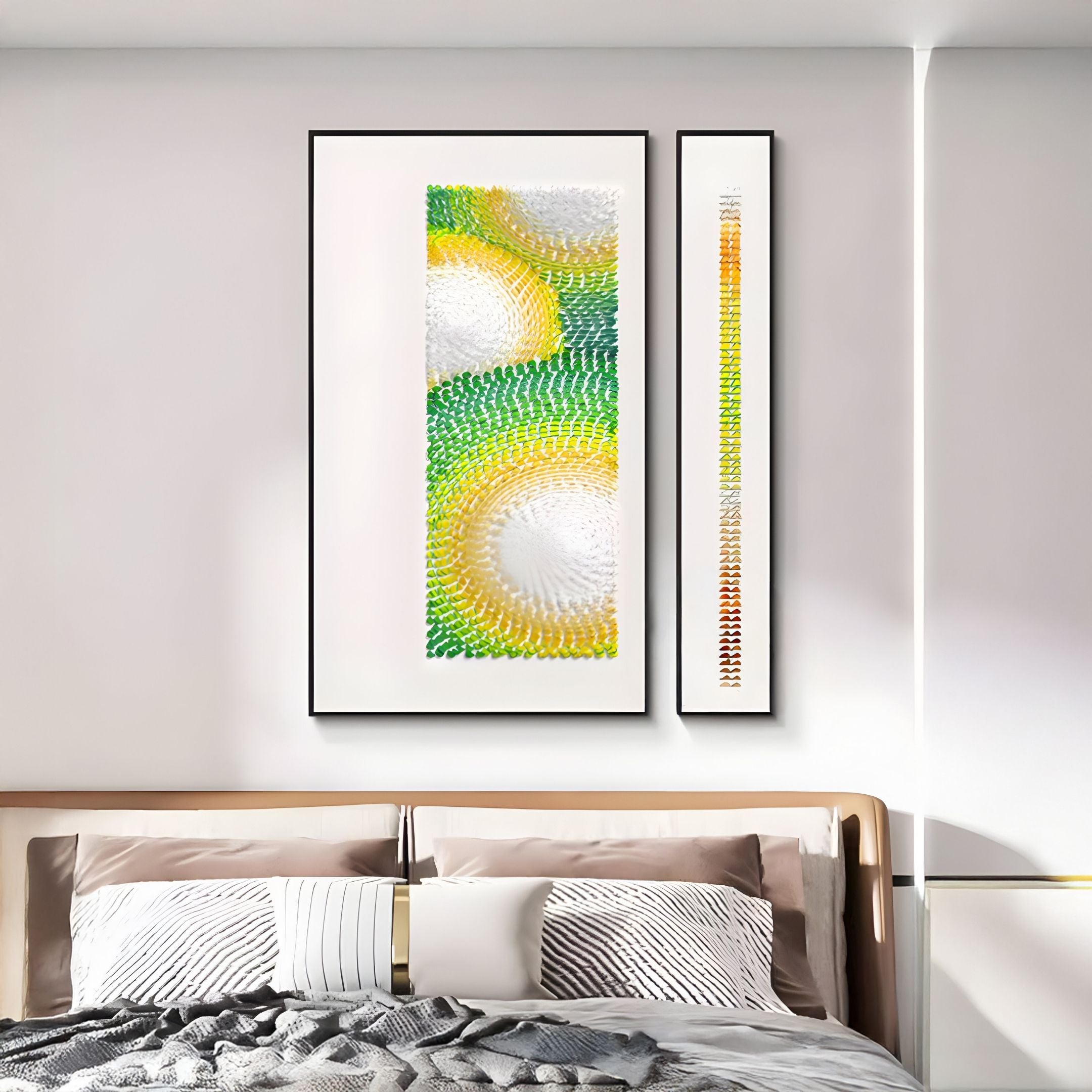Virelium 3-Set Verdant Gradient Double Ring II Acrylic 3D Wall Art
