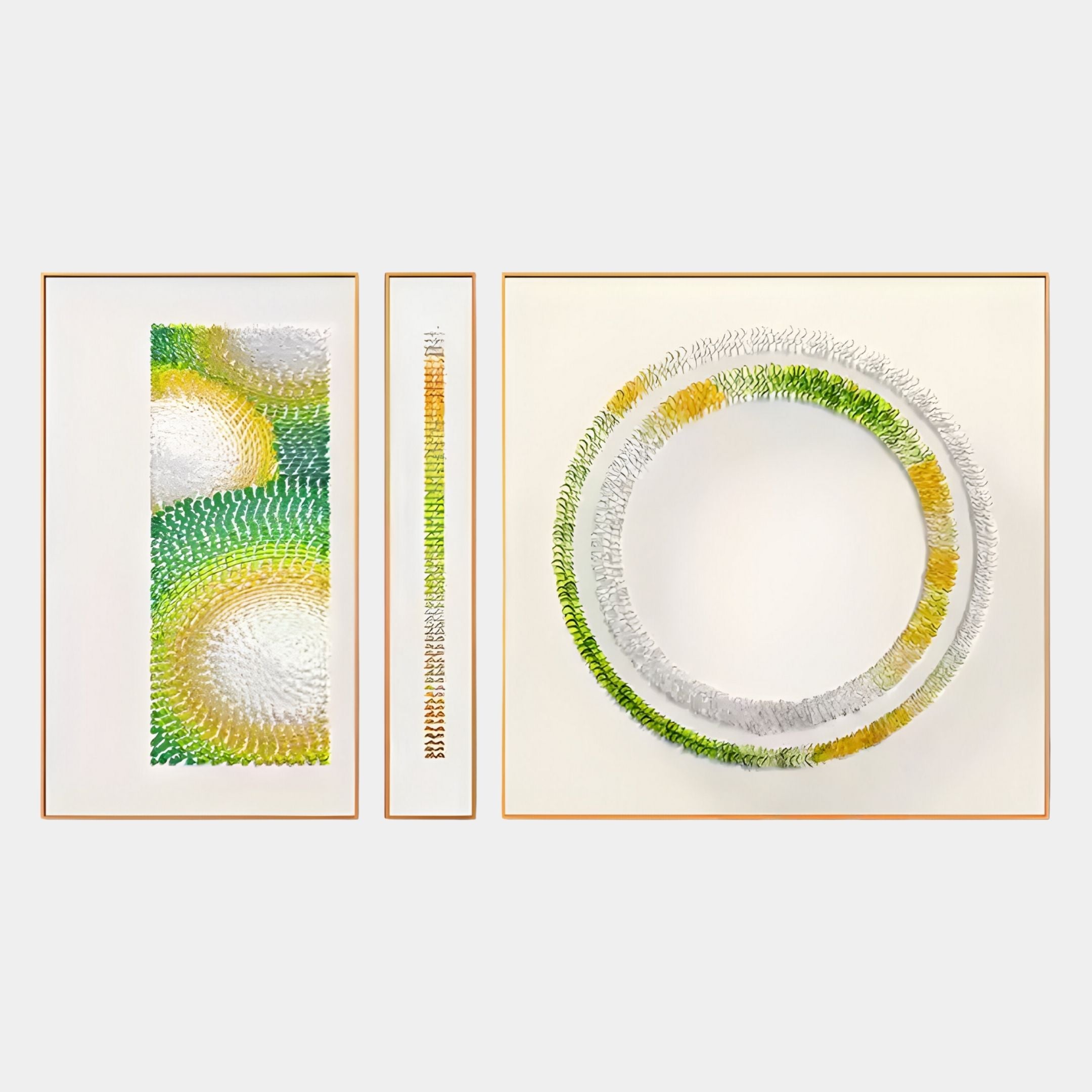 Virelium 3-Set Verdant Gradient Double Ring II Acrylic 3D Wall Art