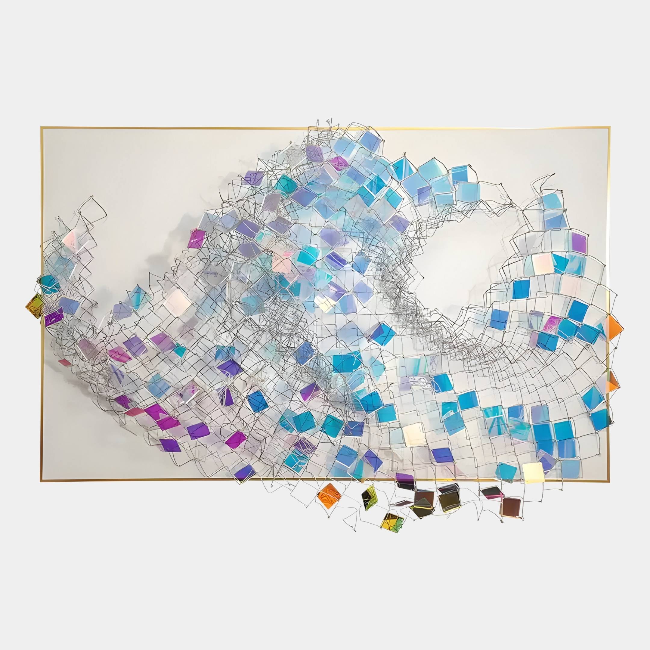 Prismara Sky Curl Iridescent Mesh 3D Acrylic Wall Art