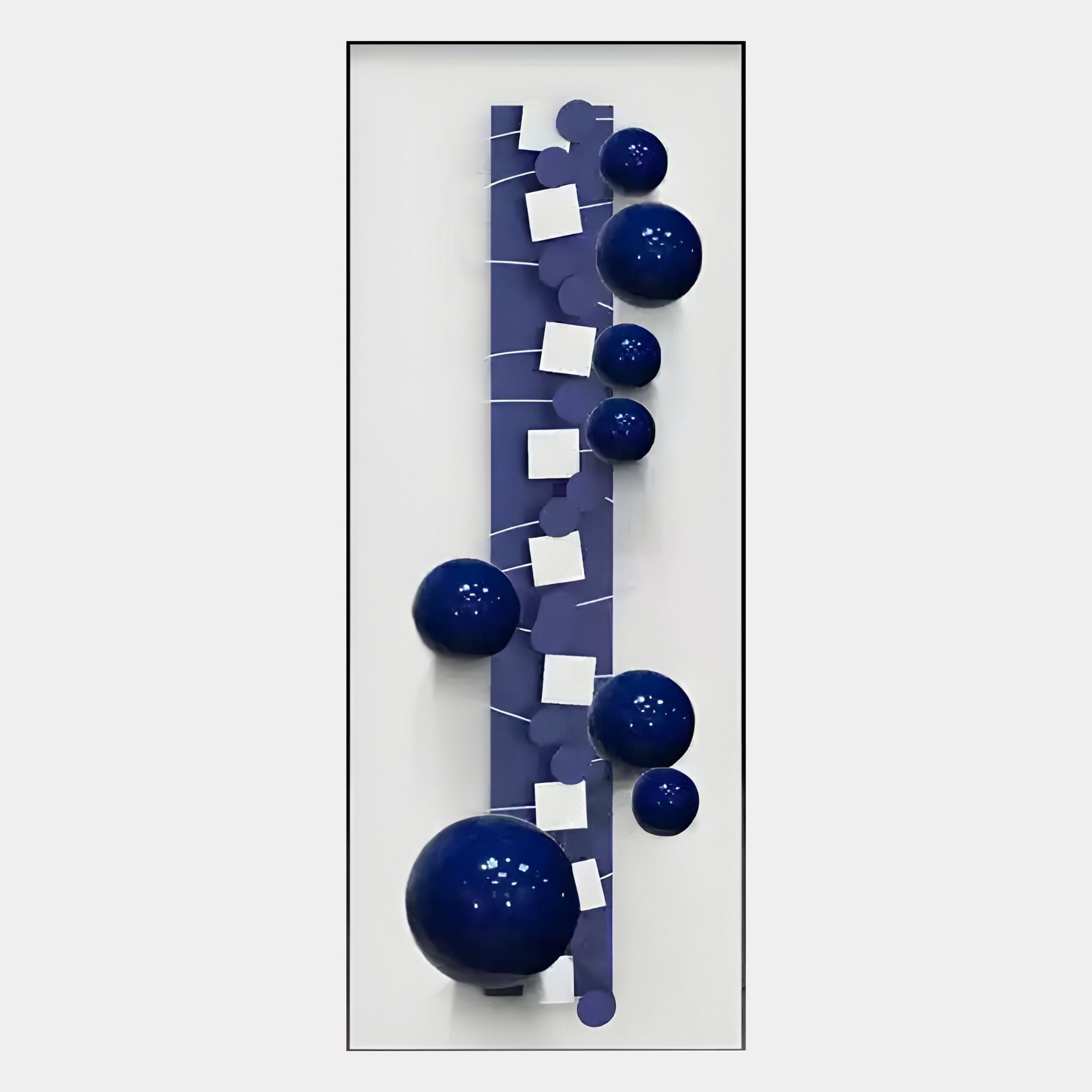 Orbevo White & Blue Sphere Vertical 3D Acrylic Wall Art
