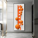 Orbevo White & Orange Sphere Vertical 3D Acrylic Wall Art