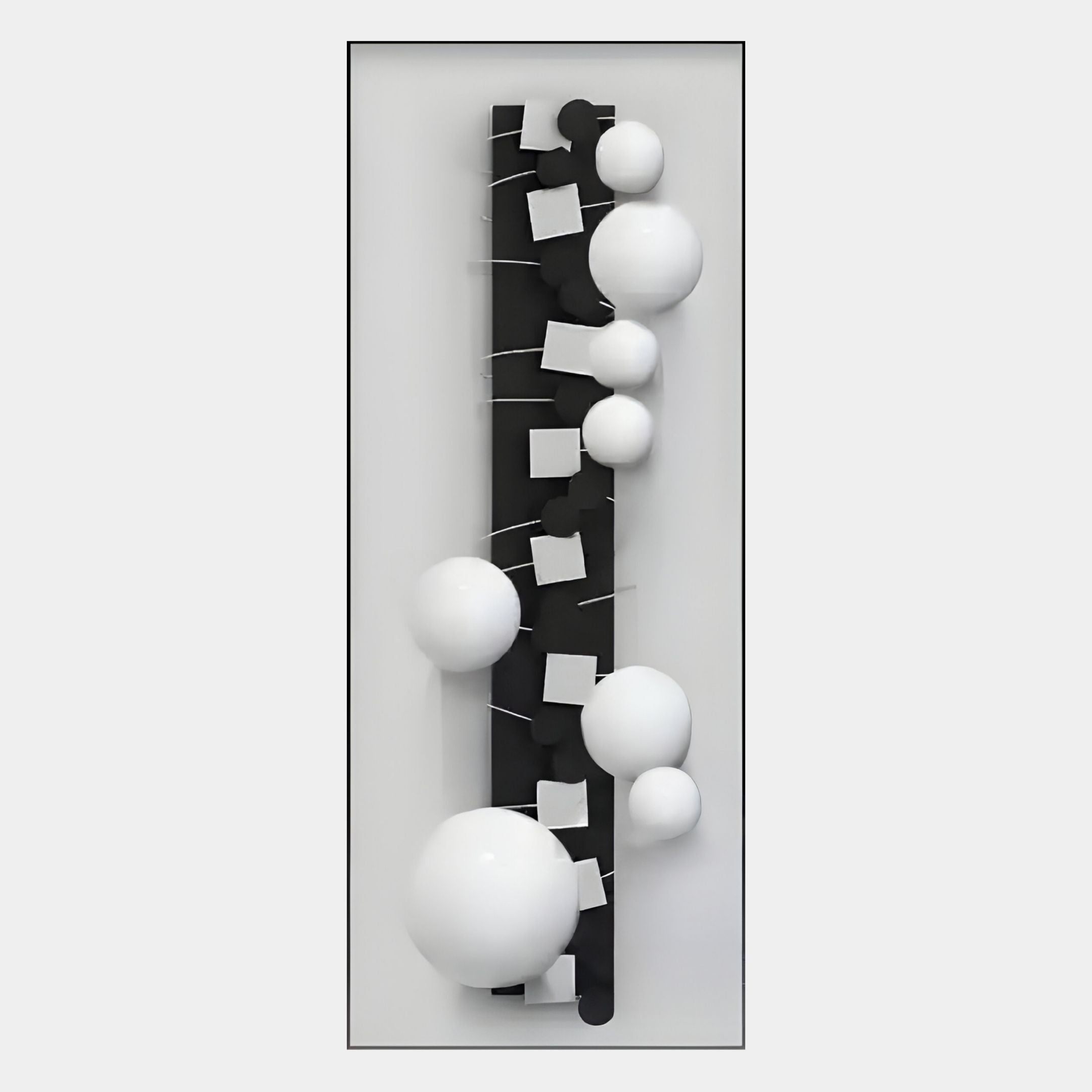 Orbevo Black & White Sphere Vertical 3D Acrylic Wall Art