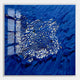 Velorra Royal Blue Bloom Ribbon Acrylic Frame 3D Wall Art