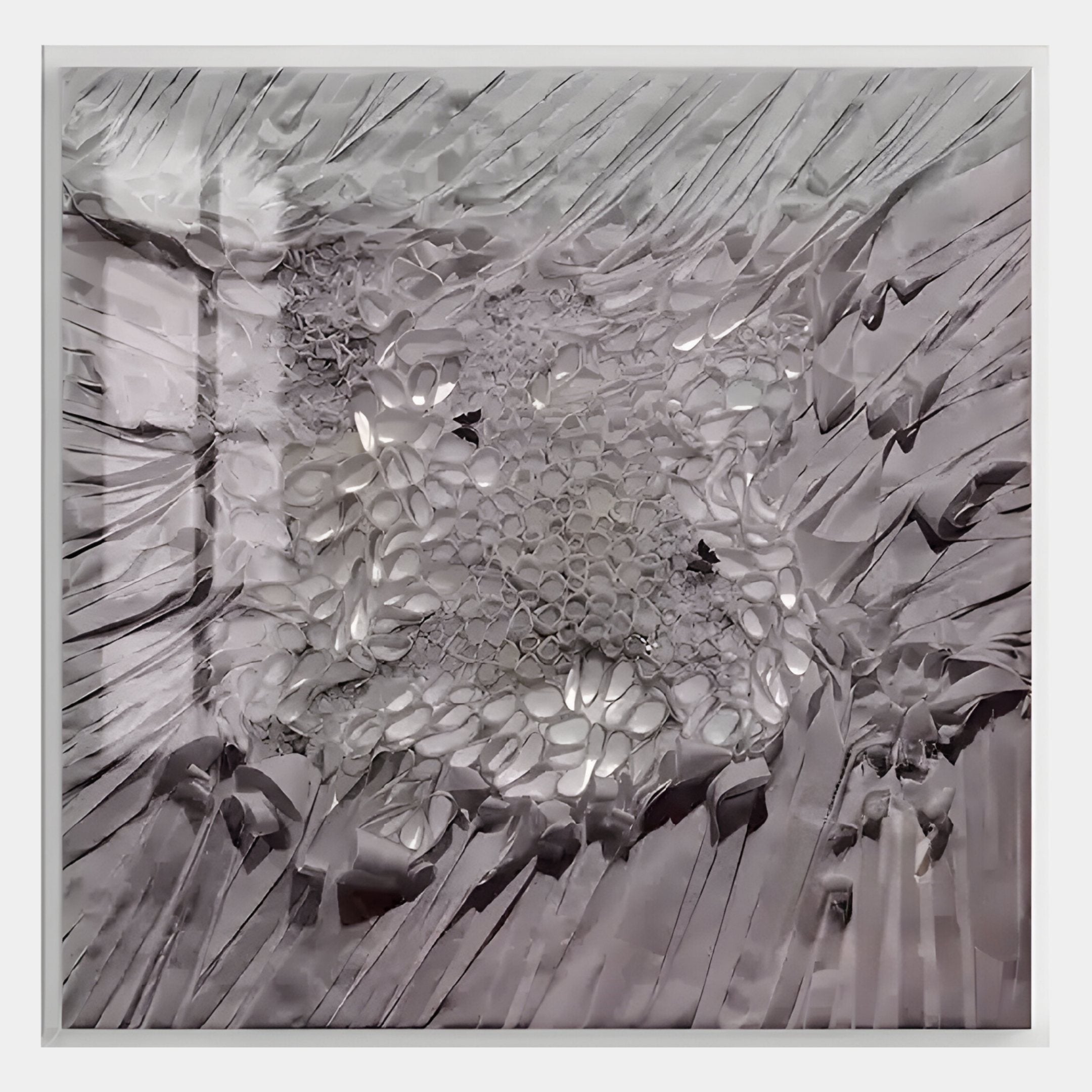 Velorra Dusty Lavender Bloom Ribbon Acrylic Frame 3D Wall Art