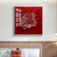 Velorra Crimson Red Bloom Ribbon Acrylic Frame 3D Wall Art