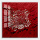 Velorra Crimson Red Bloom Ribbon Acrylic Frame 3D Wall Art