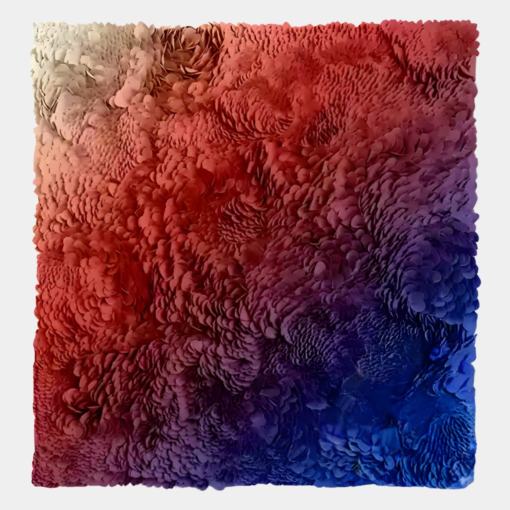 Auralith Rouge & Blue Fade Layered Leather 3D Wall Art