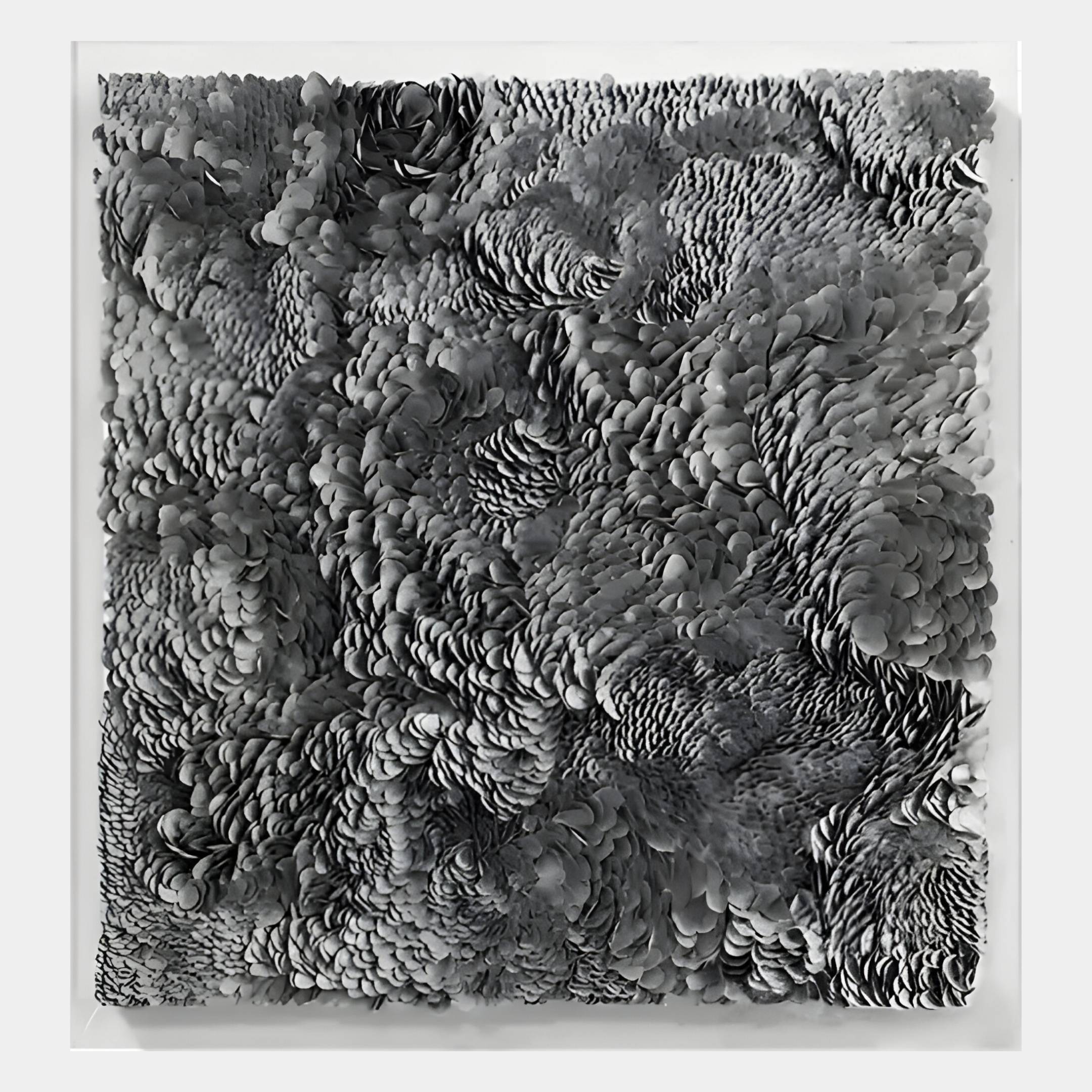 Auralith Grey Layered Leather & Acrylic 3D Wall Art