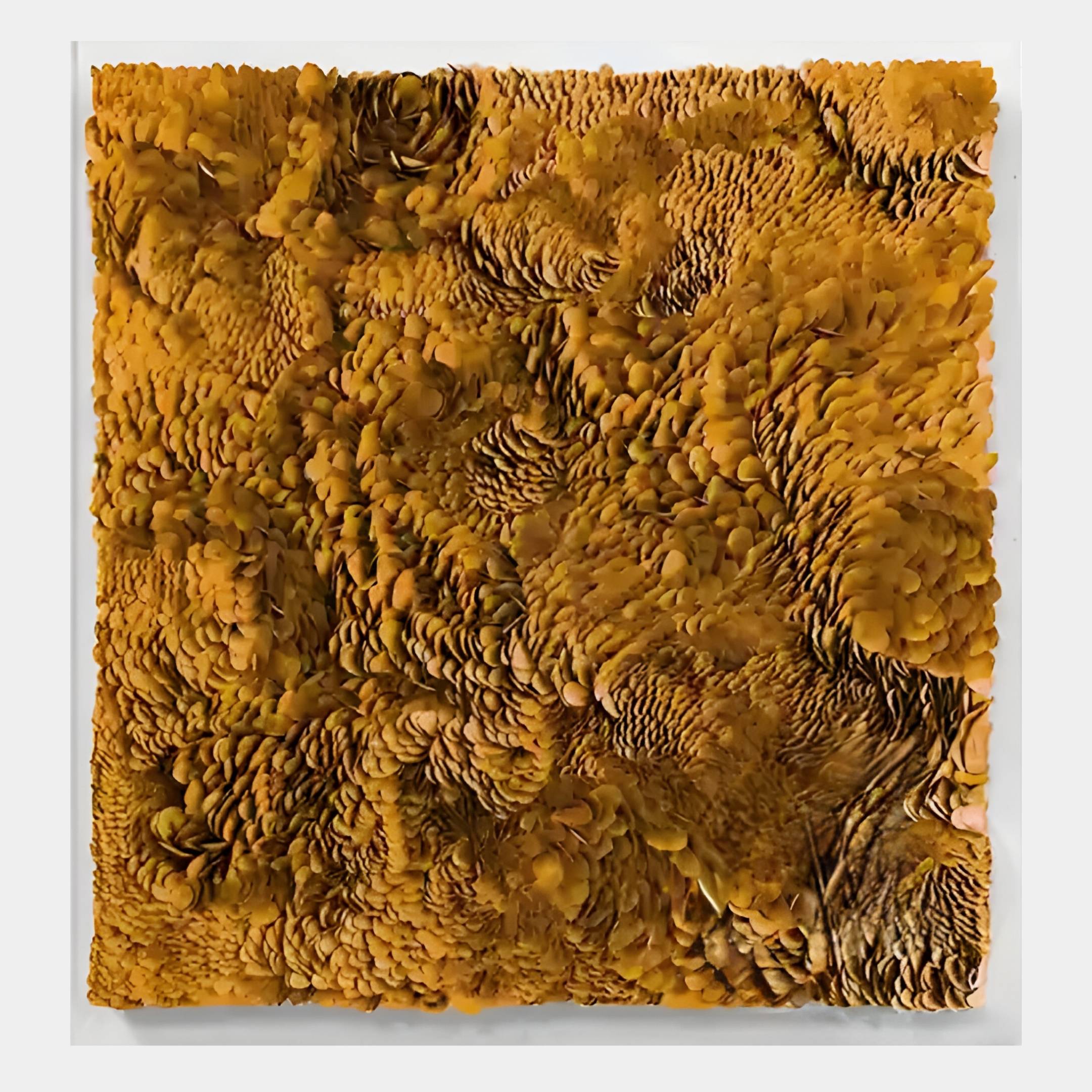 Auralith Ochre Layered Leather & Acrylic 3D Wall Art