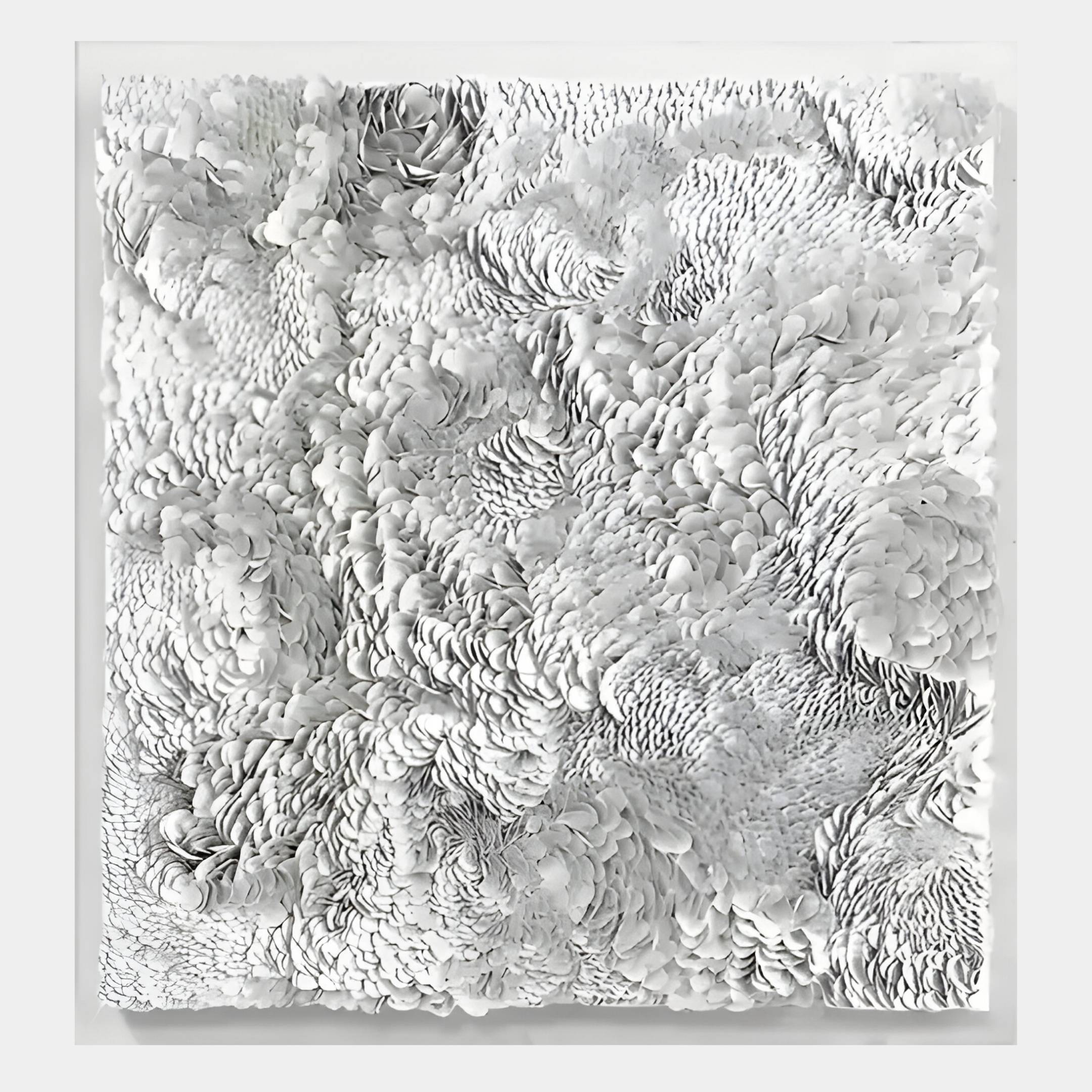 Auralith White Layered Leather & Acrylic 3D Wall Art