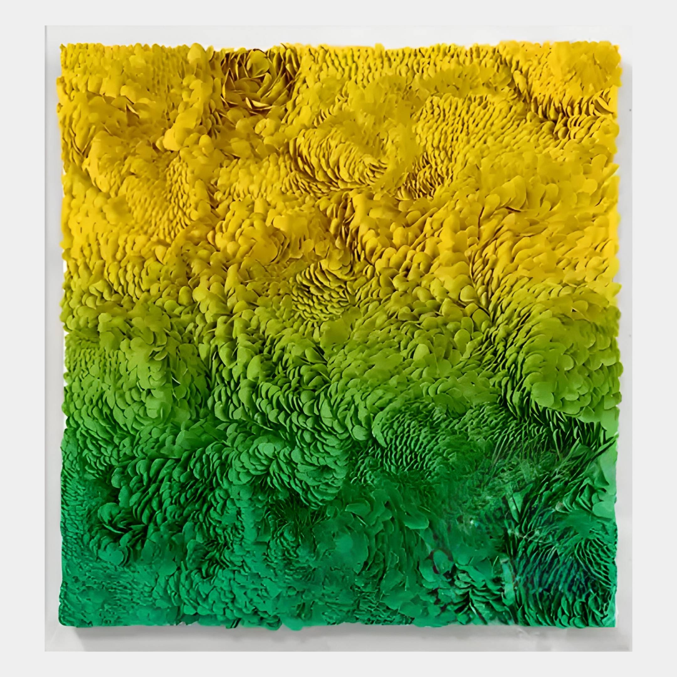 Auralith Lime Fade Layered Leather & Acrylic 3D Wall Art