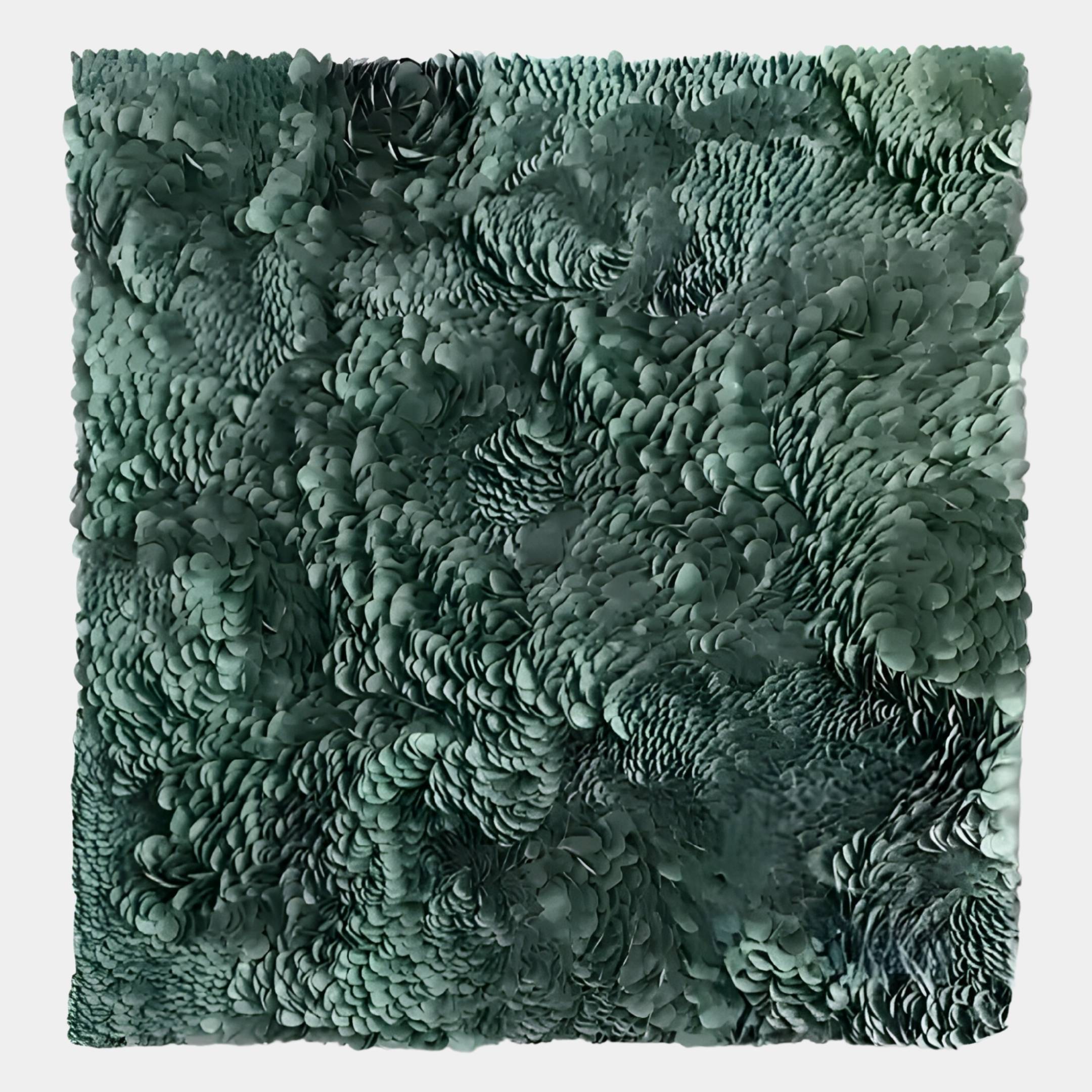 Auralith Deep Green Layered Leather 3D Wall Art