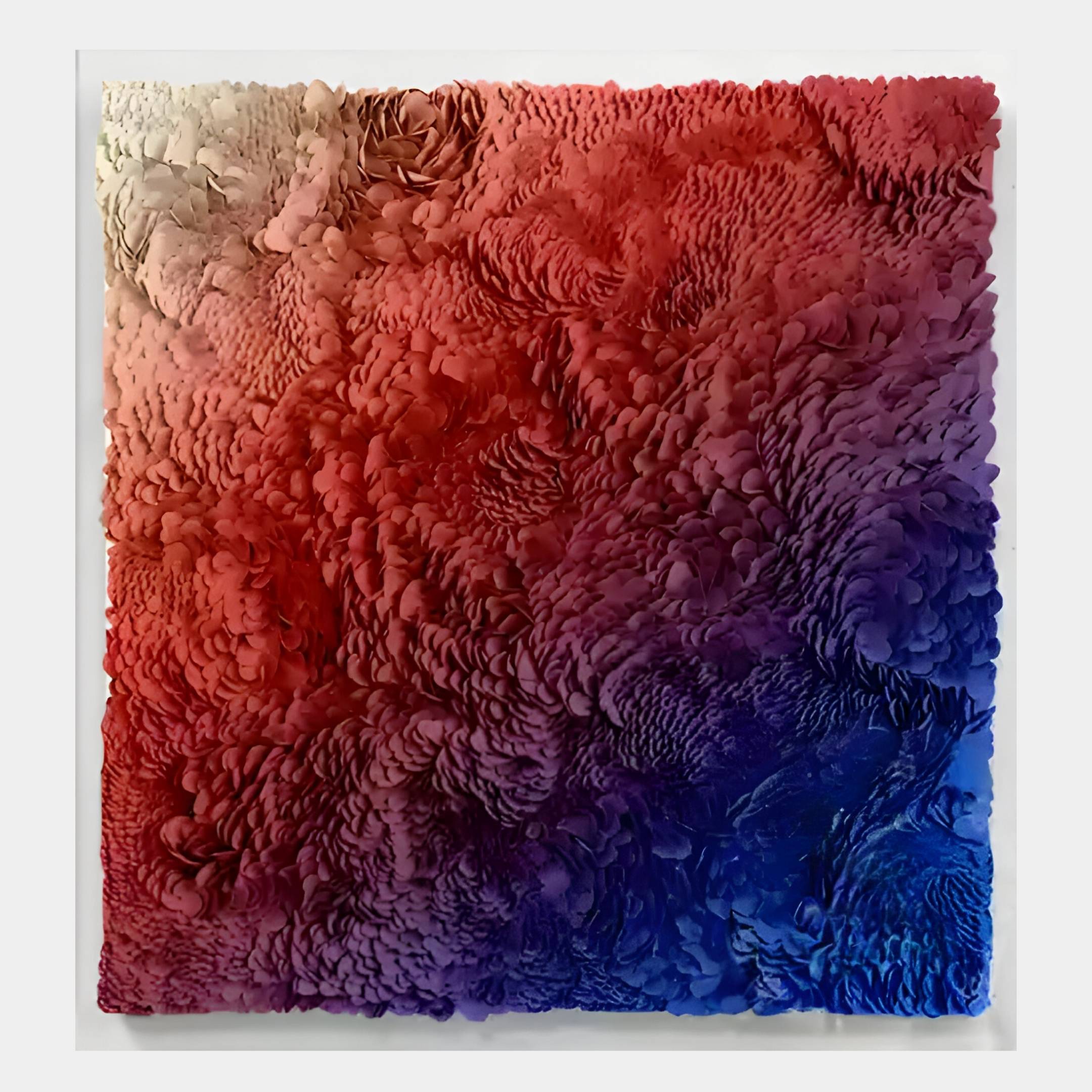 Auralith Rouge-Blue Fade Layered Leather & Acrylic 3D Wall Art