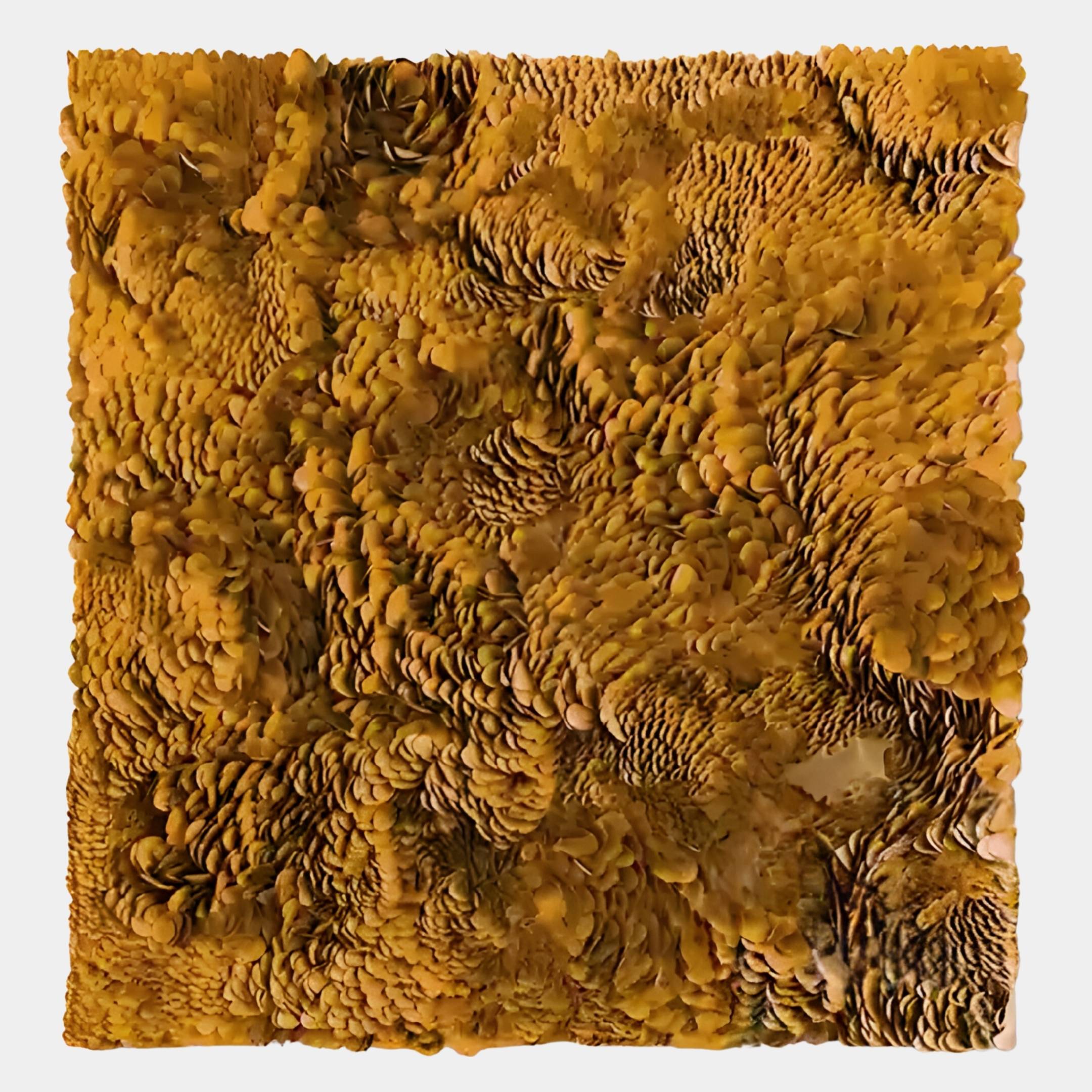 Auralith Ochre Layered Leather 3D Wall Art