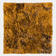 Auralith Ochre Layered Leather 3D Wall Art by Giant Sculptures featuring densely layered hand-cut leather petals in rich ochre tones, shown front-on against a light background.