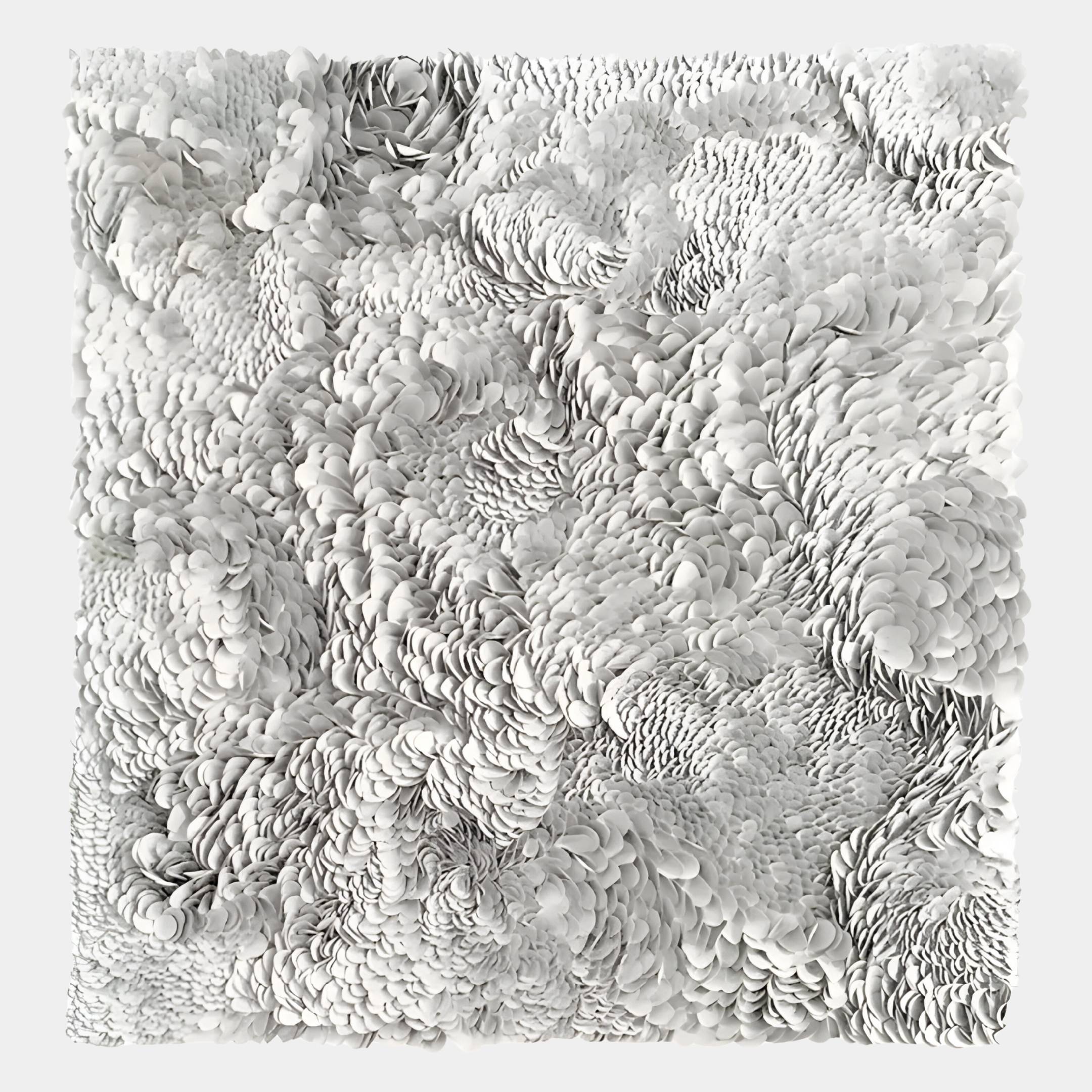 Auralith White Layered Leather 3D Wall Art