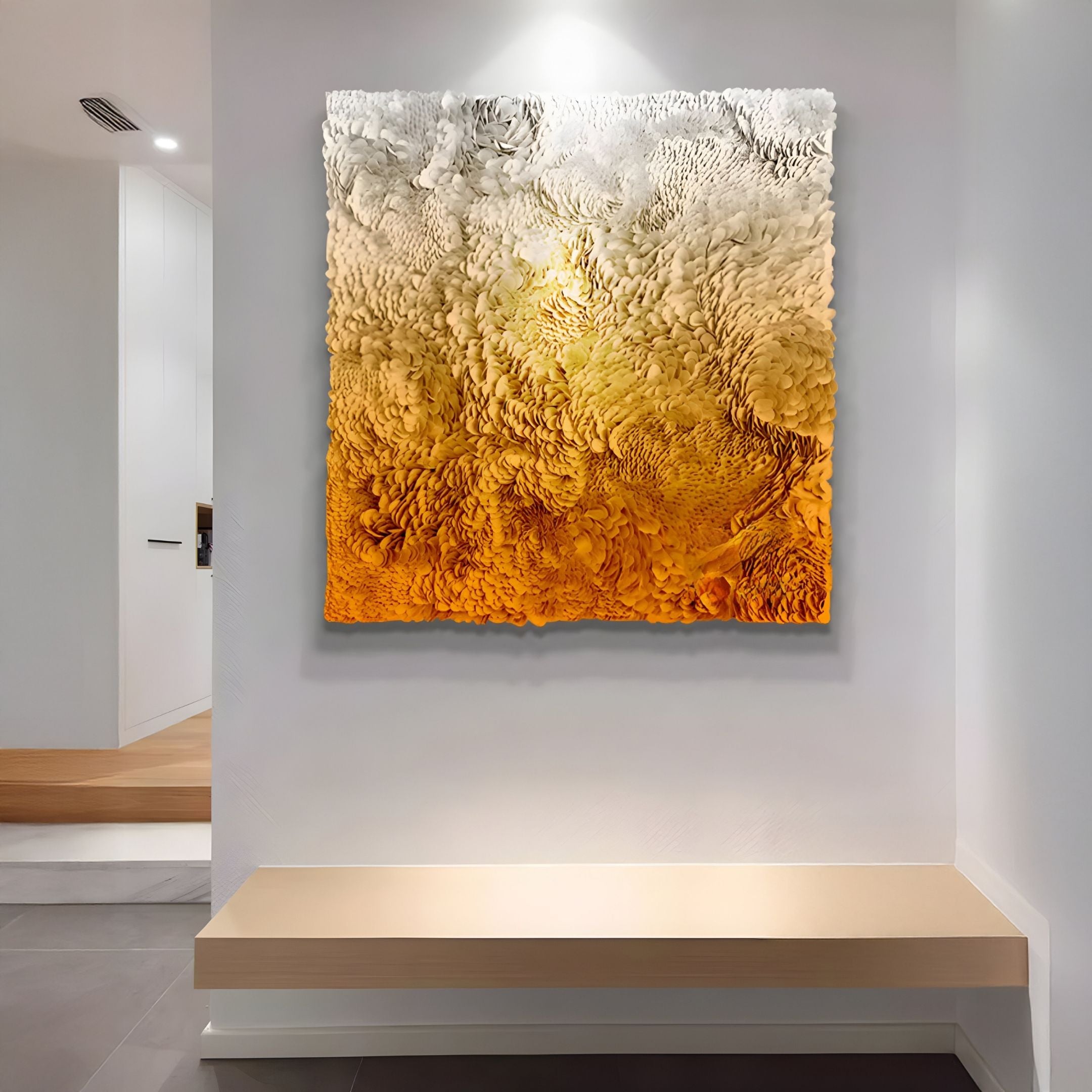 Auralith Amber Fade Layered Leather 3D Wall Art