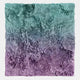 Auralith Lilac Fade Layered Leather 3D Wall Art featuring hundreds of hand-cut leather fragments in a mint green to soft lilac gradient, viewed front-on against a light grey background.