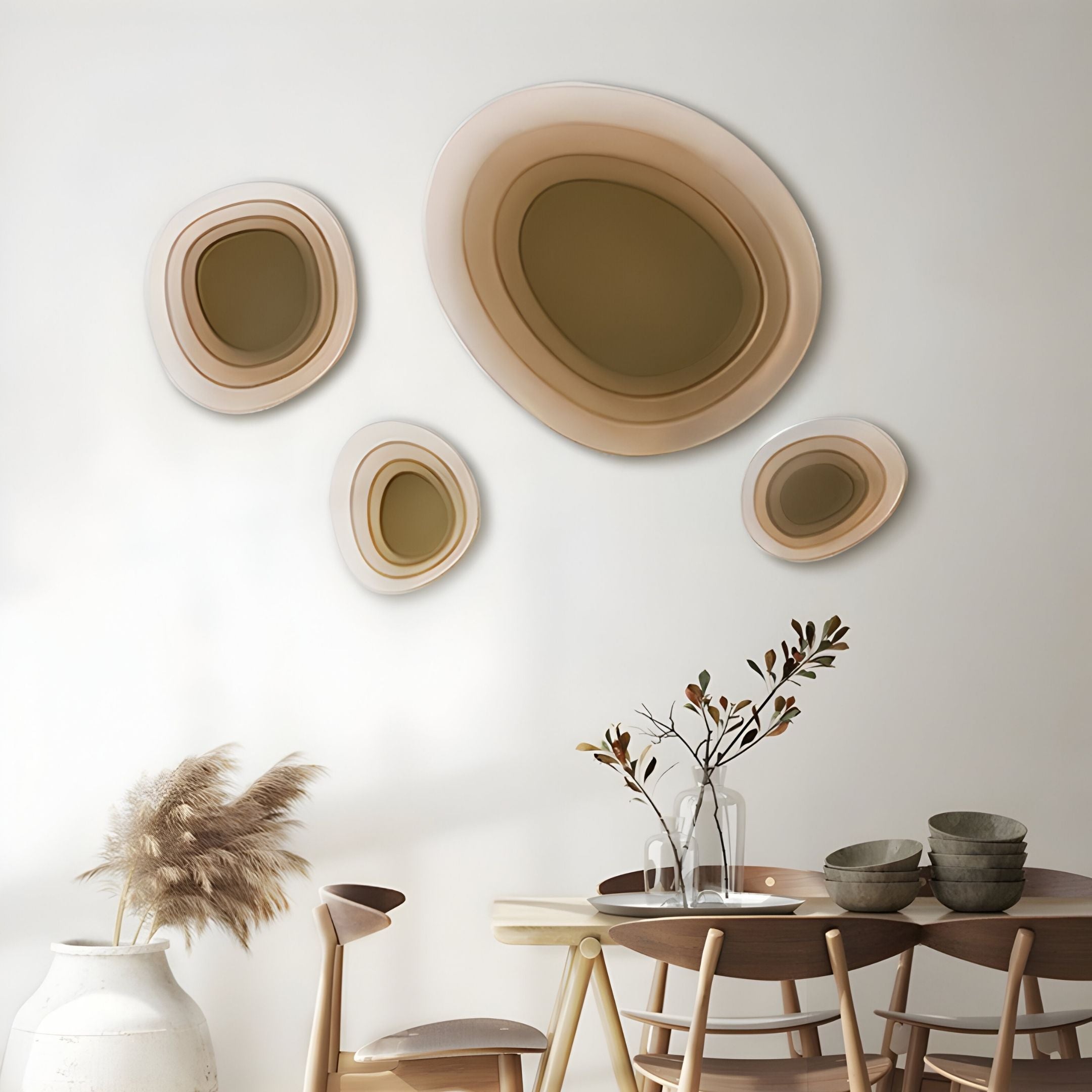 Nuvora Beige Gradient Cluster 3D Acrylic Wall Art