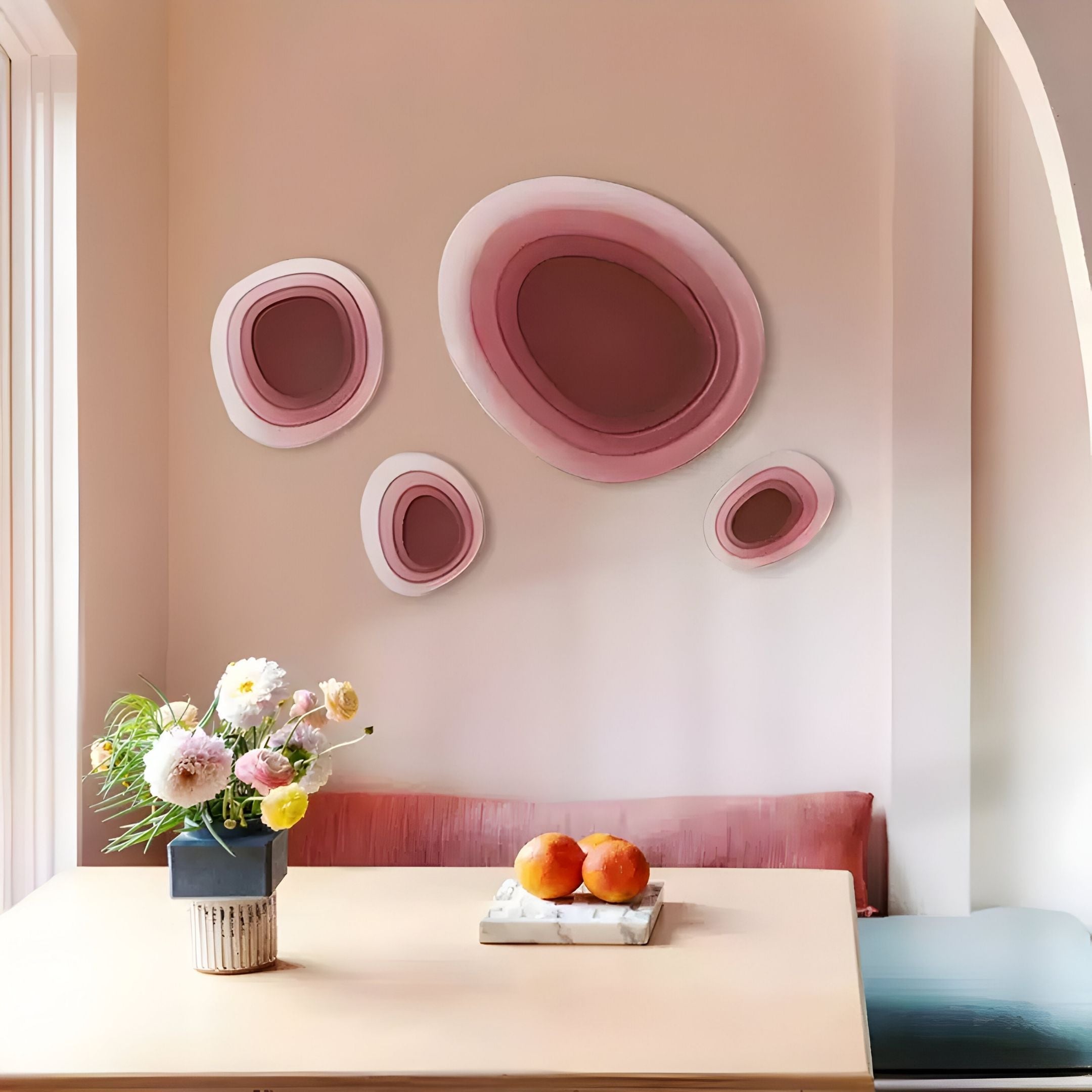Nuvora Red Gradient Cluster 3D Acrylic Wall Art