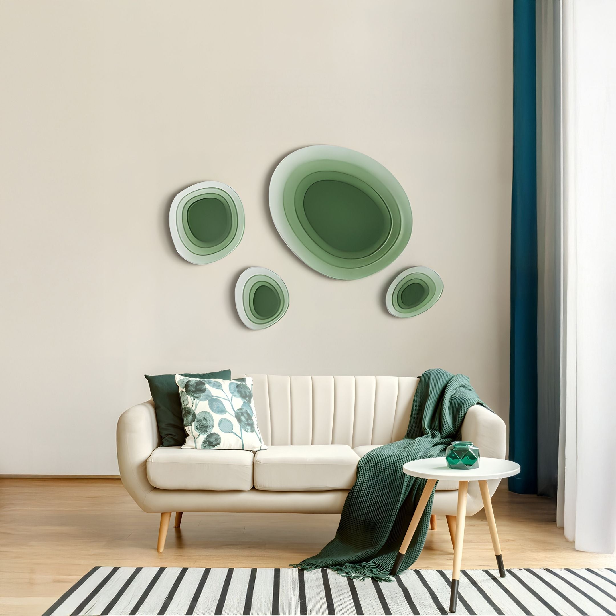 Nuvora Green Gradient Cluster 3D Acrylic Wall Art