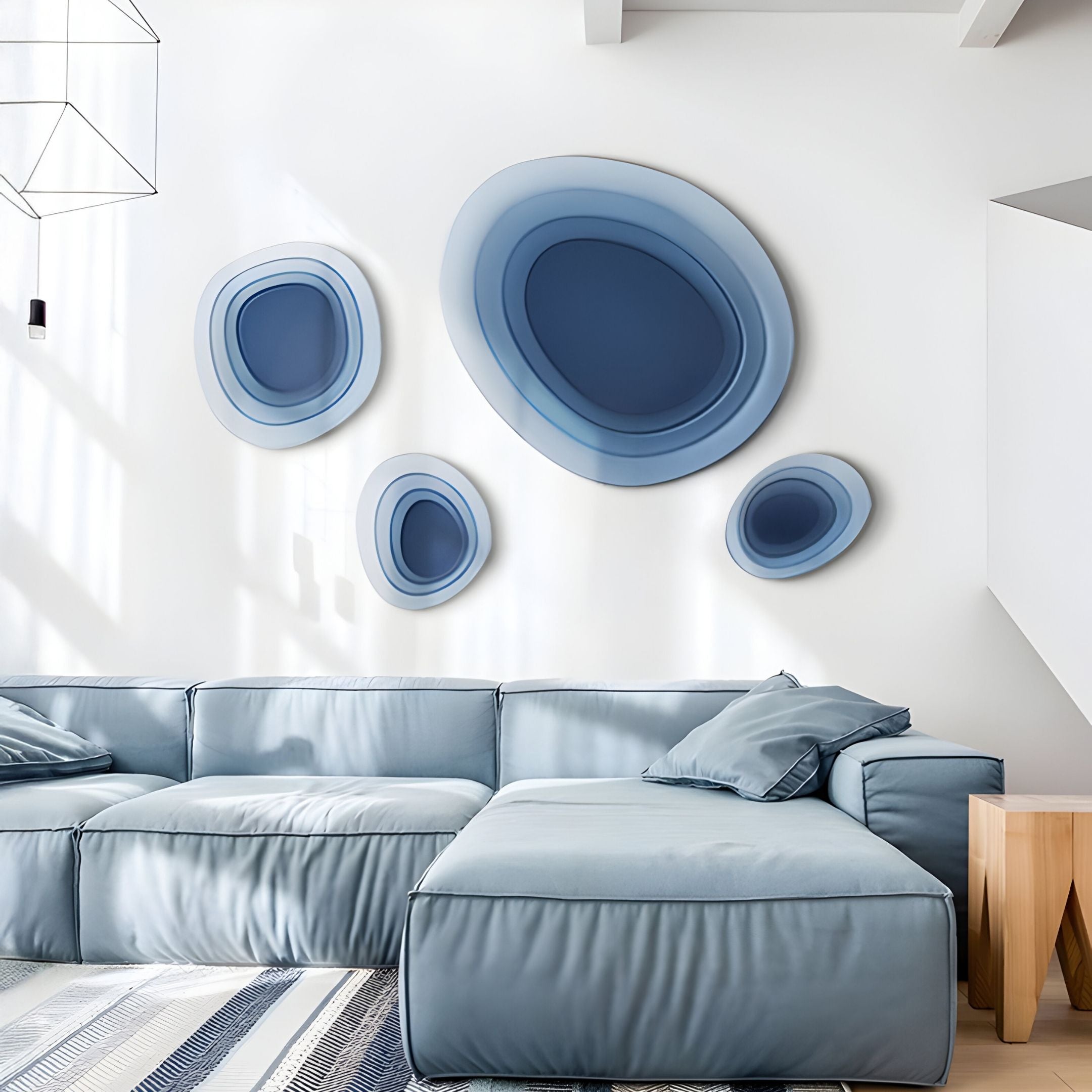 Nuvora Blue Gradient Cluster 3D Acrylic Wall Art