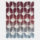 Foliora Crimson & Ice Blue Grid Leaf Acrylic 3D Wall Art by Giant Sculptures featuring glossy sculpted leaf forms in a white grid, transitioning from deep crimson to ice blue, on a plain light background.