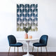 Foliora Navy & Sand Grid Leaf Acrylic 3D Wall Art