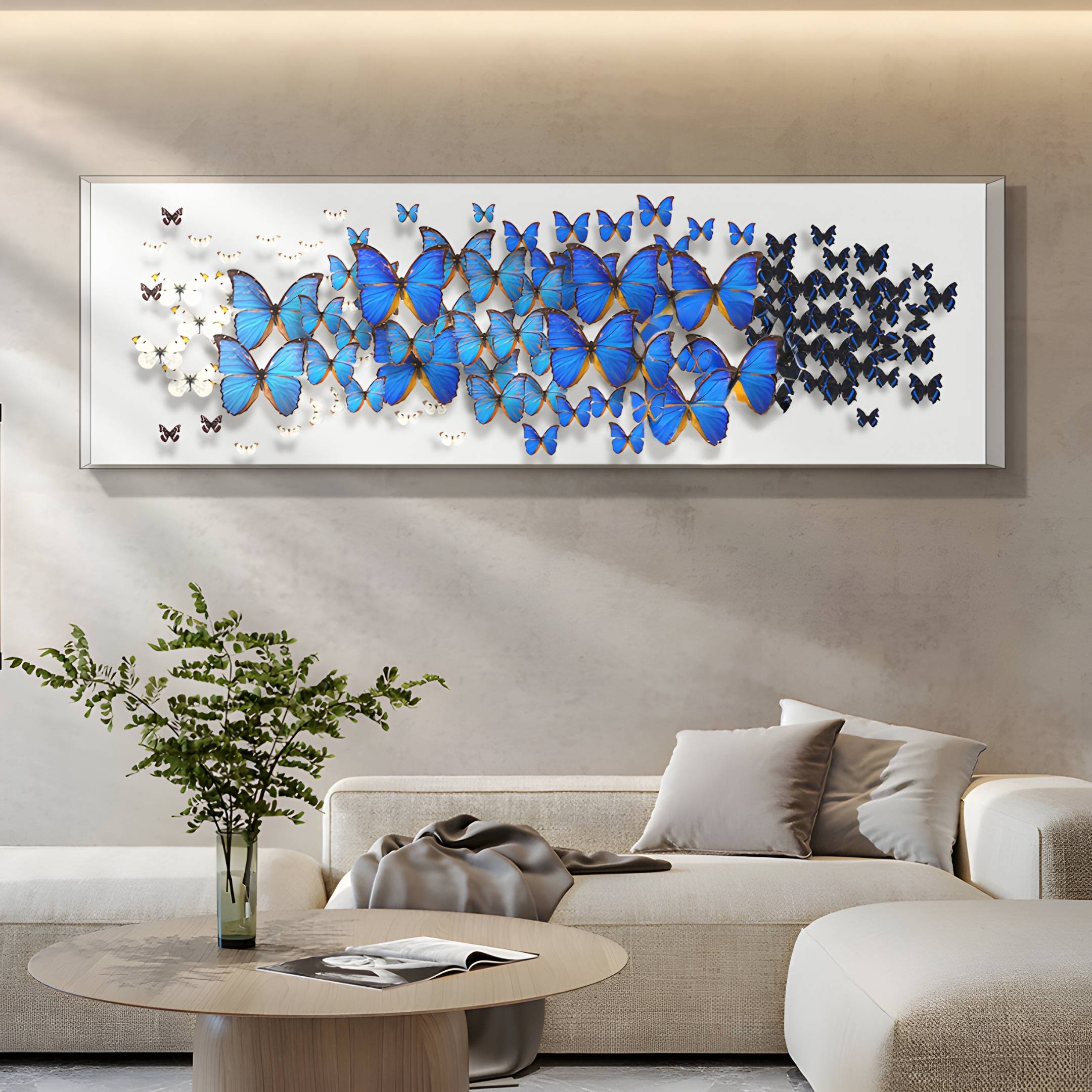 Papillora Blue Gradient Butterfly Acrylic 3D Wall Art