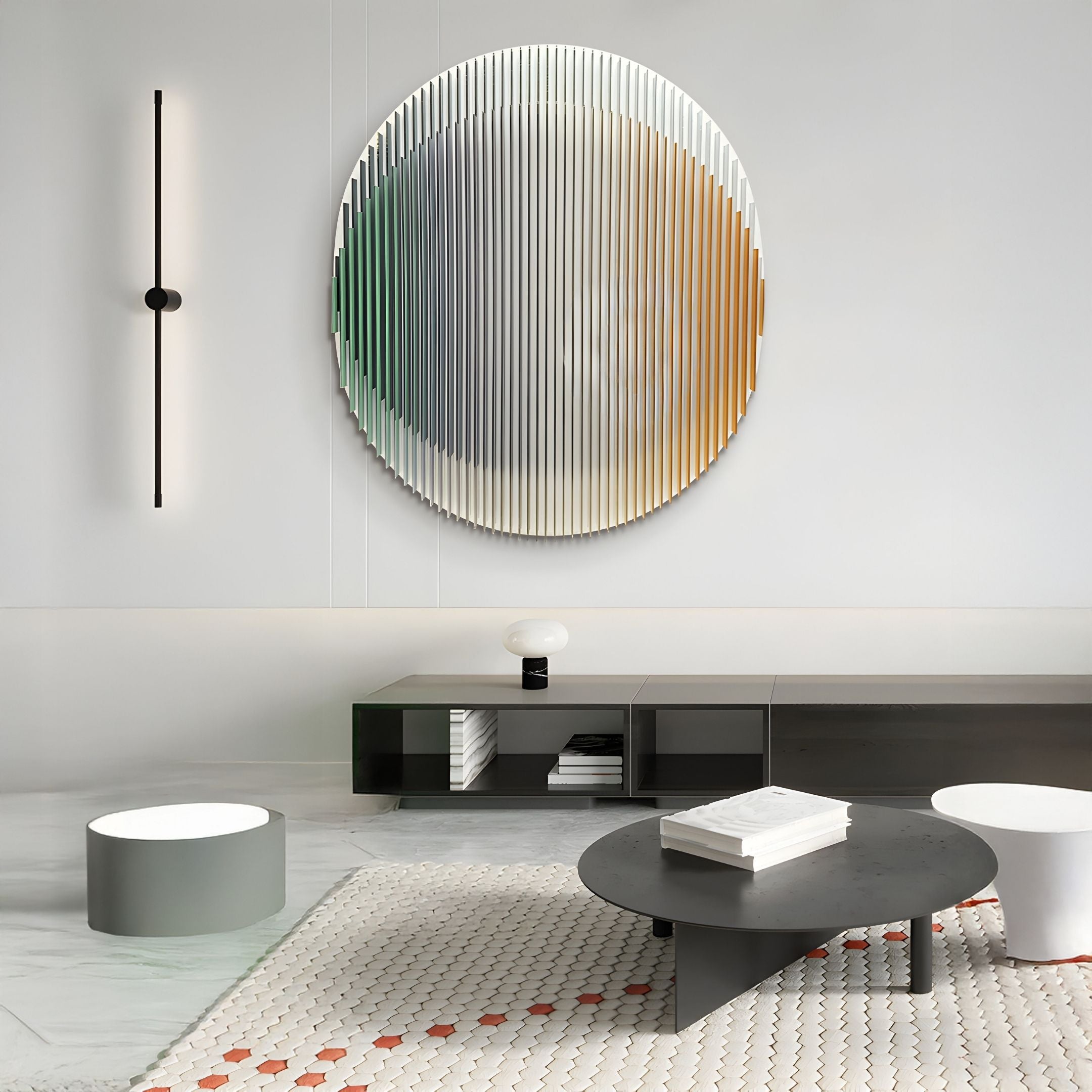 Sonorad Green & Amber Gradient Round Acrylic 3D Wall Art