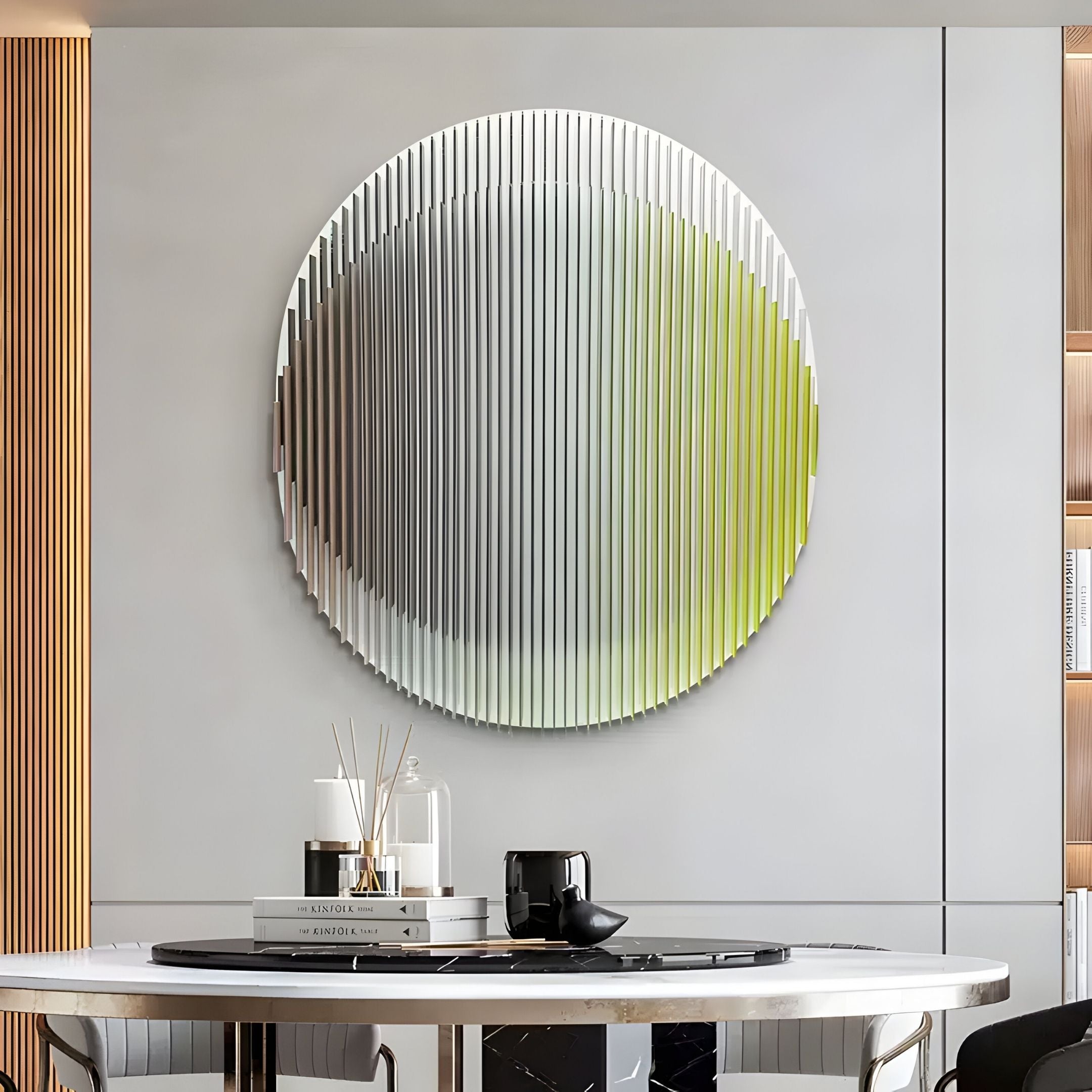 Sonorad Brown & Yellow Gradient Round Acrylic 3D Wall Art