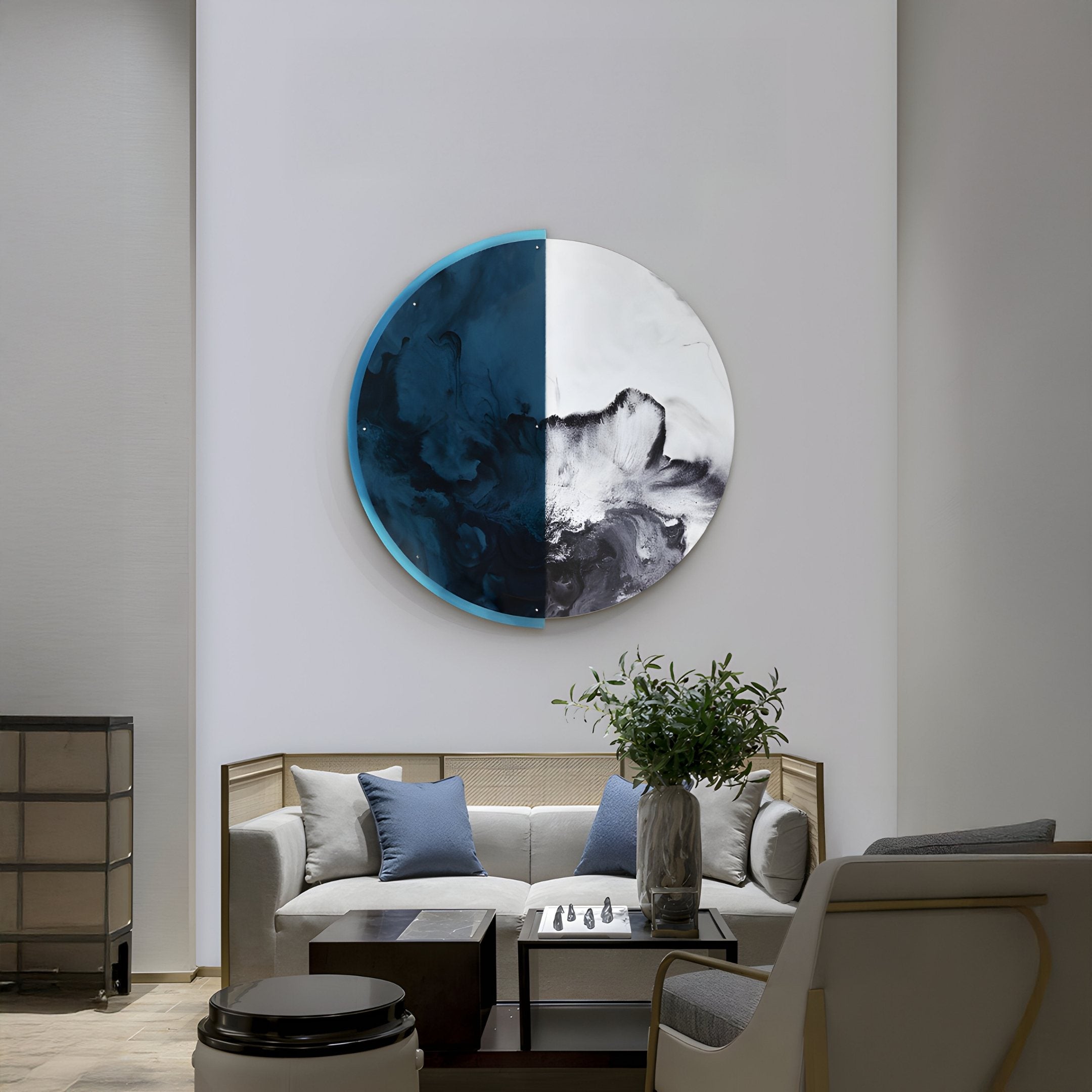 Halvra Teal Dual Flow Acrylic 3D Wall Art