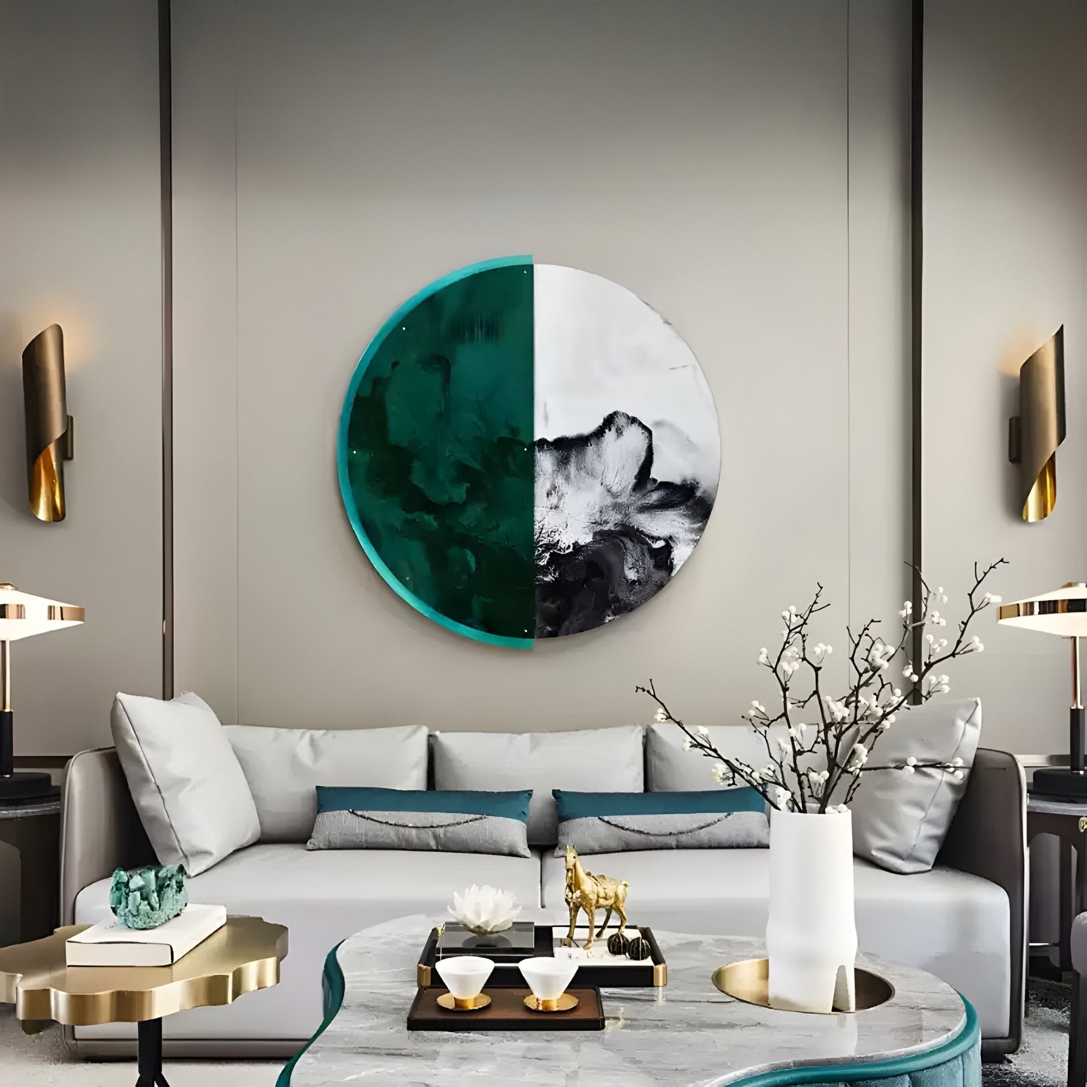 Halvra Emerald Smoke Swirl Acrylic 3D Wall Art