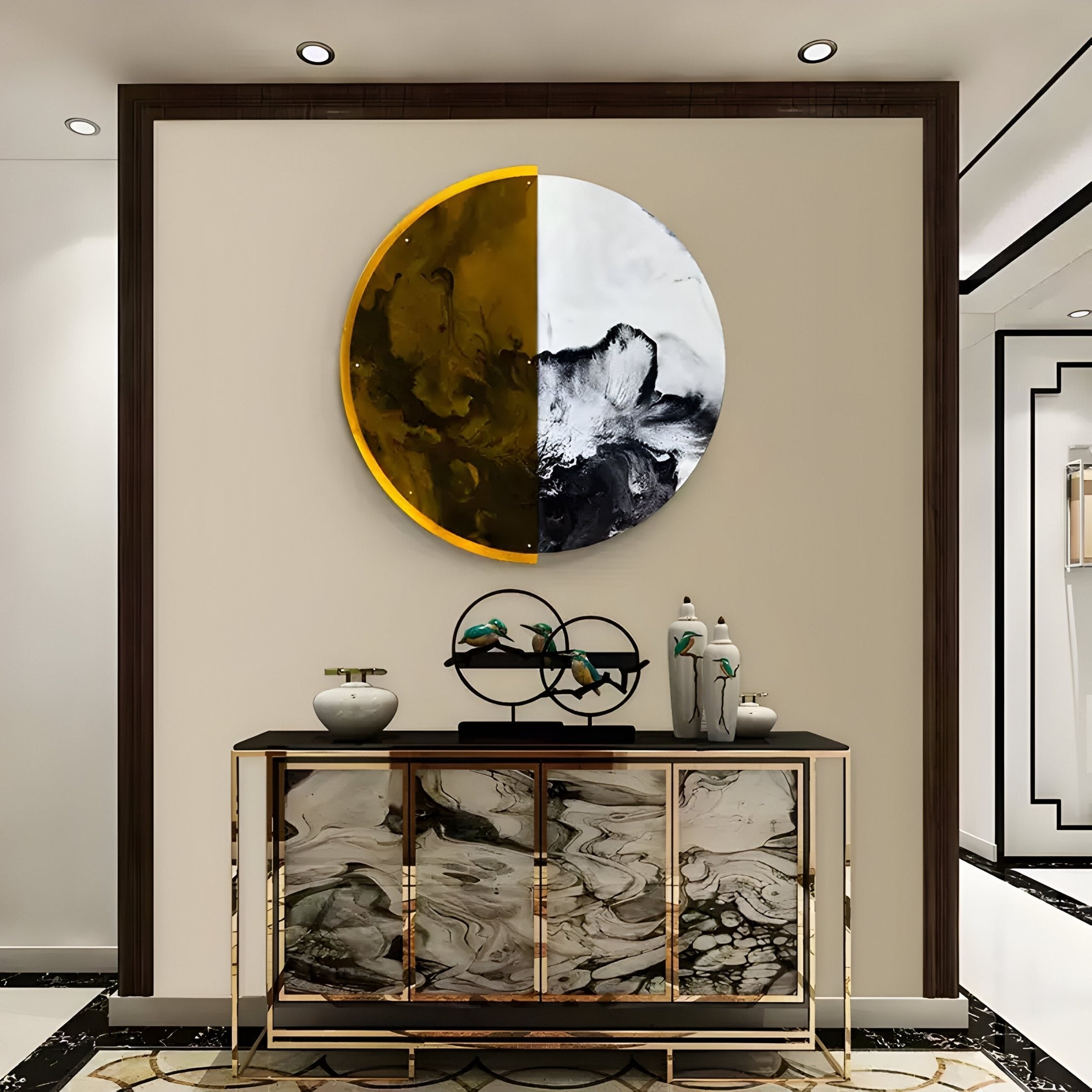 Halvra Amber Mist Divide Acrylic 3D Wall Art