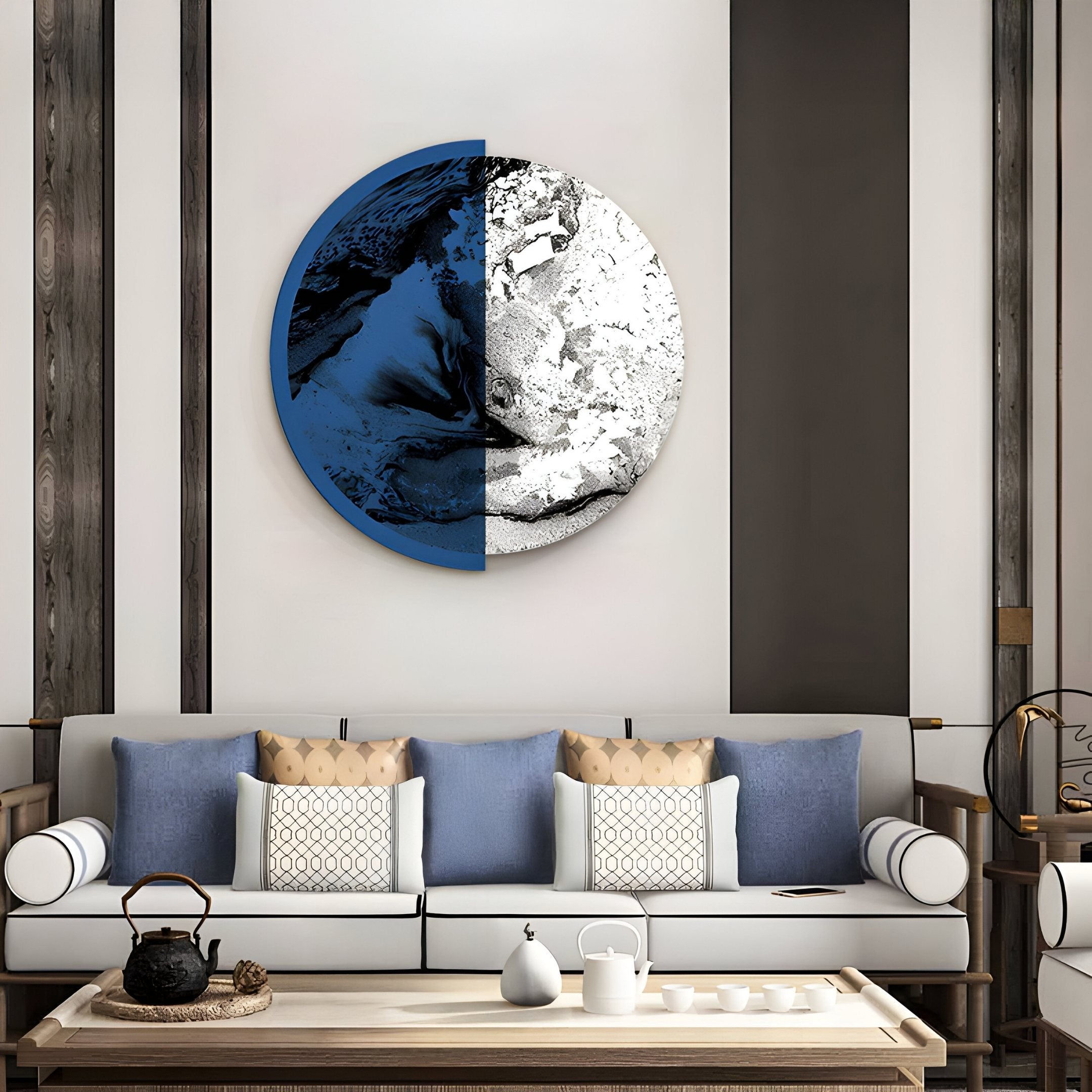 Halvra Deep Cobalt Ash Burst Acrylic 3D Wall Art