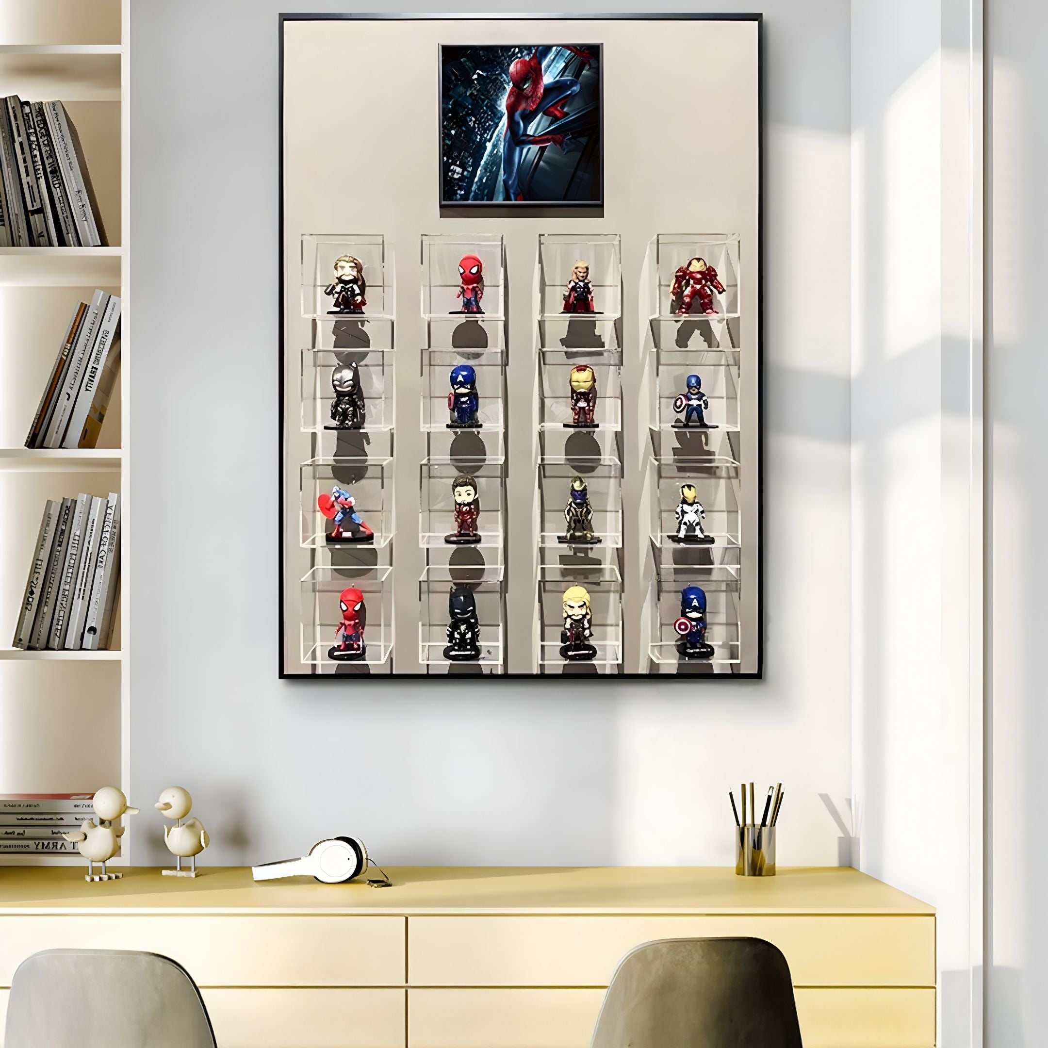 Iconivault Superhero Grid With Spiderverse 3D Wall Art