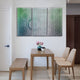 Cirquora Green Gradient Ripple Triptych Acrylic 3D Wall Art